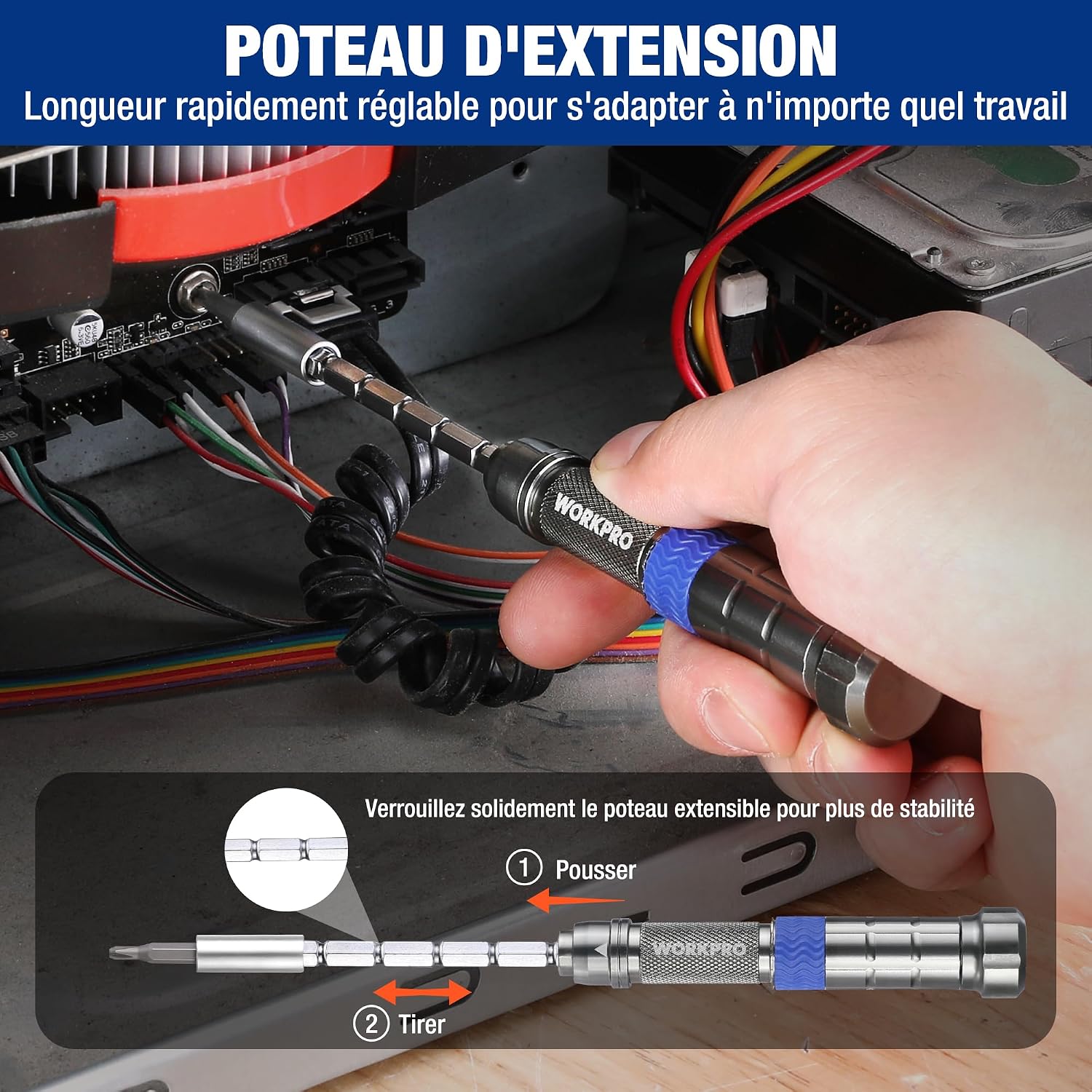 Thumbnail 4 de WORKPRO Kit de tournevis de précision 26 pièces avec embouts magnétiques