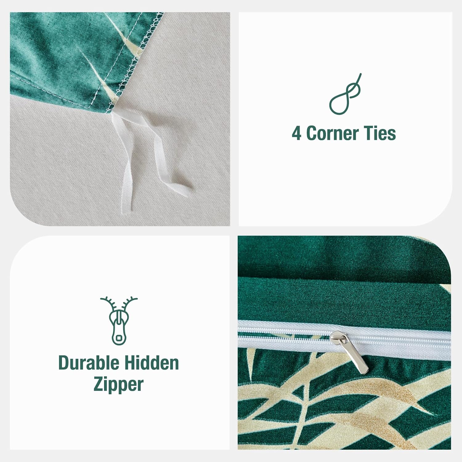 Thumbnail 4 de Tokokimo Emerald Green King Size Duvet Cover Set