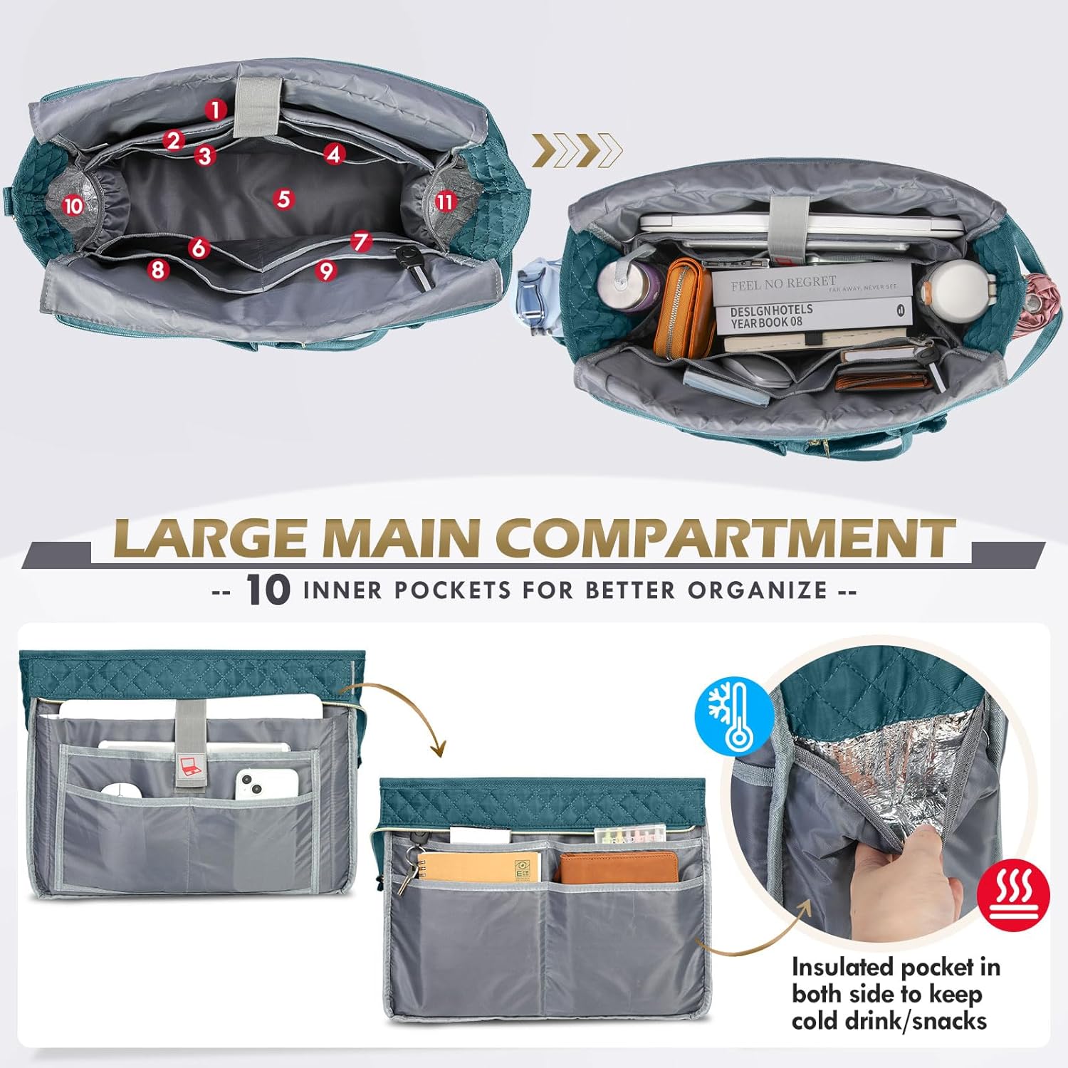 Thumbnail 2 de RAINSMORE Teacher Laptop Bag 15.6" messenger bag 👜