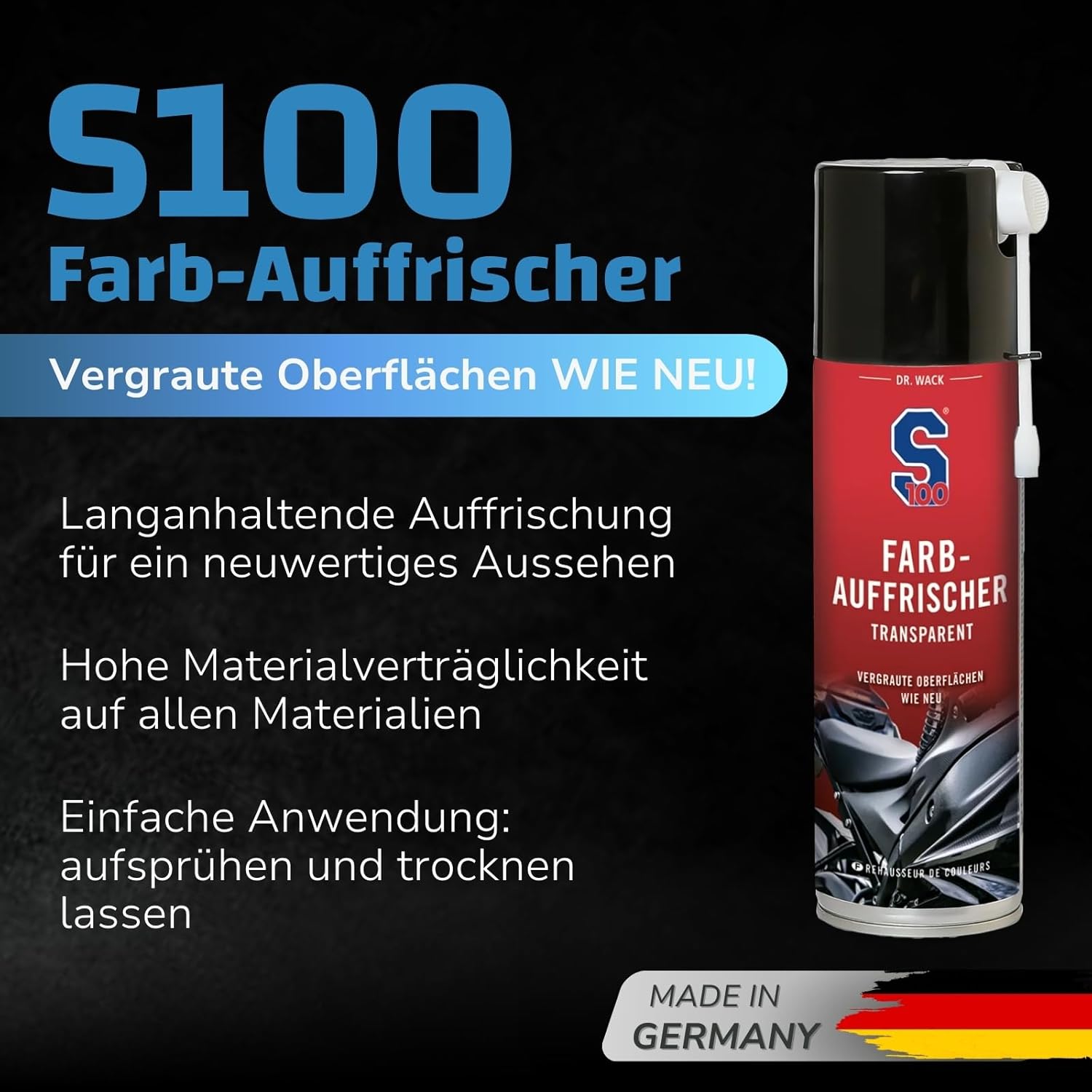 Thumbnail 1 de Dr. Wack S100 Farbauffrischer 300 ml – Farbauffrischung für Motorrad