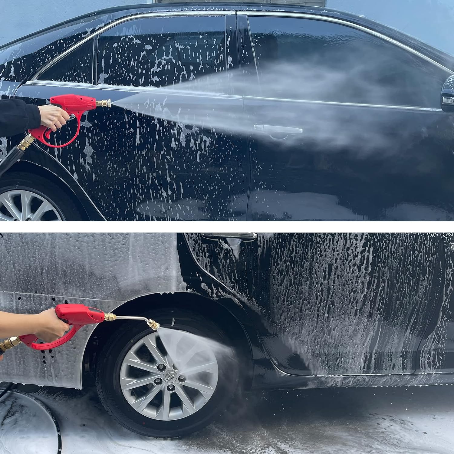 Detalle 2 de Sooprinse Short Pressure Washer Gun 3000 PSI with 7-Inch Curved Wand and 5 Nozzle Tips