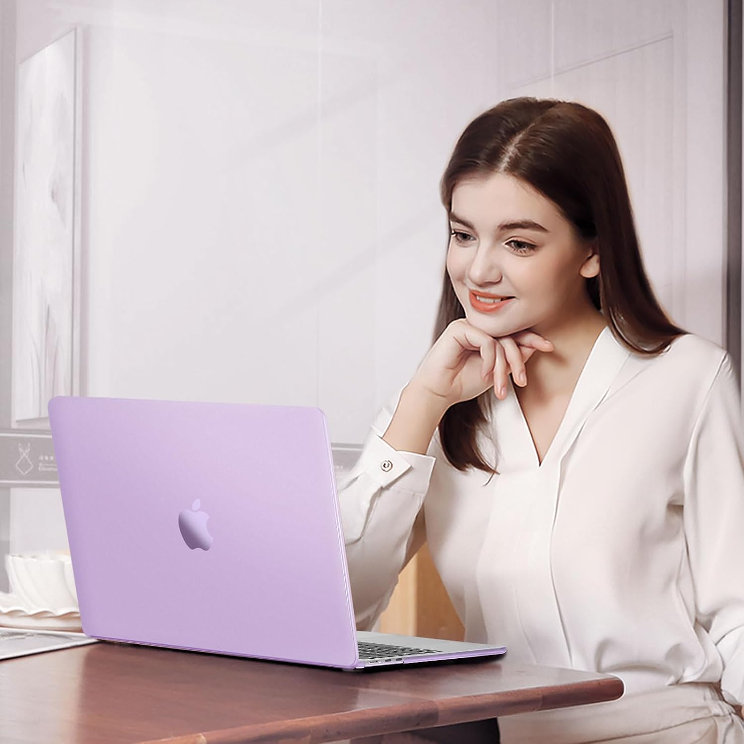 Detalle 2 de MOSISO Hülle für MacBook Air 13 Zoll M5/M4/M3/M2 – Ultradünn, Hartschale, Lila, präzise Passform (A3449/A3240/A3113/A2681)