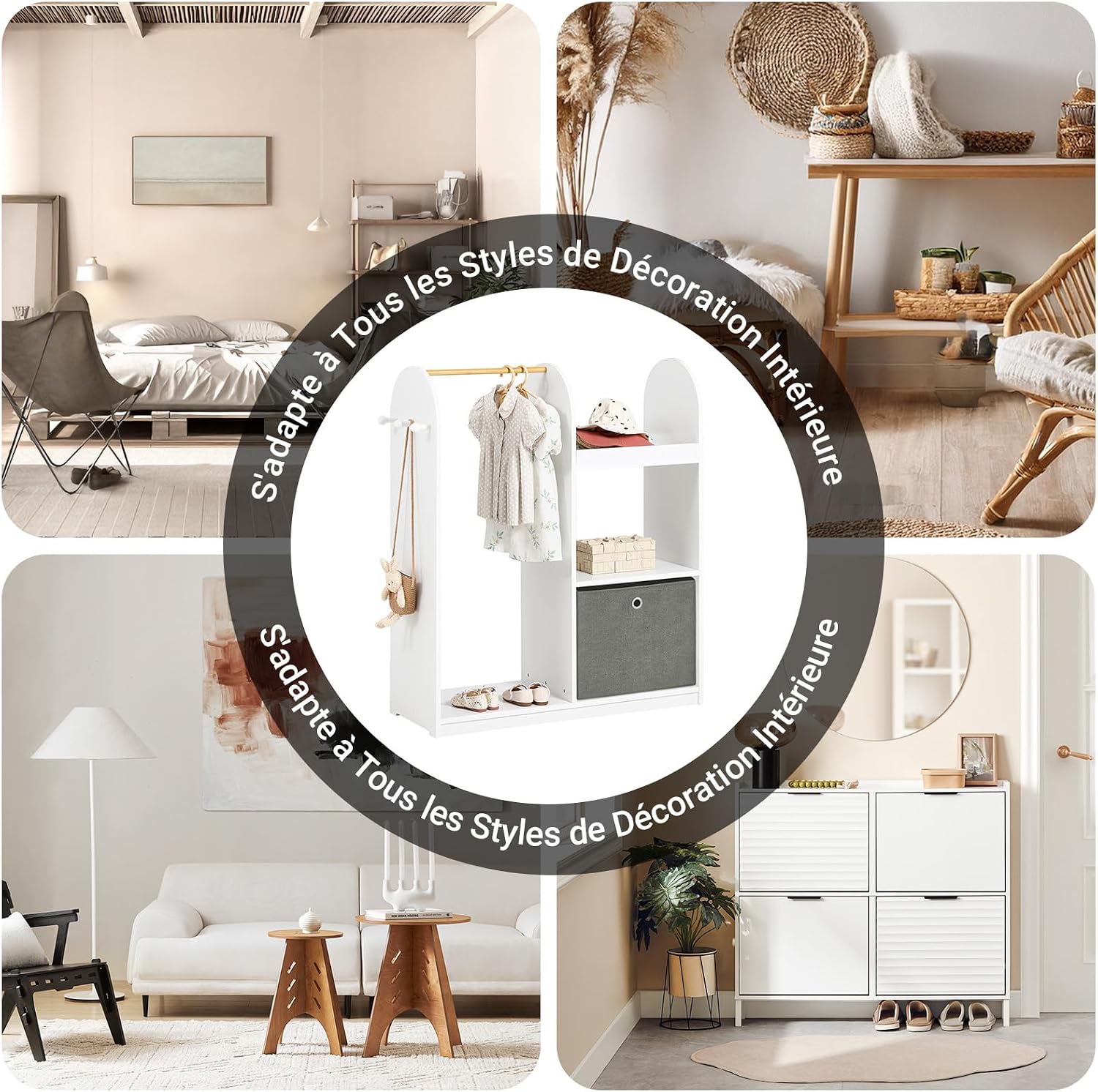 Thumbnail 5 de SoBuy KMB40-W Armoire enfant 97x35x108 cm
