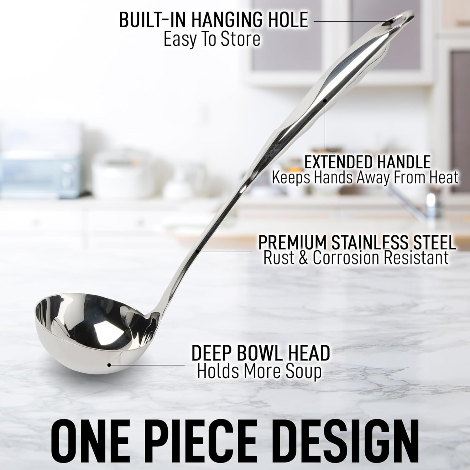 Thumbnail 4 de Zulay Kitchen 13" Stainless Steel Soup Ladle — Large, Durable, Ergonomic