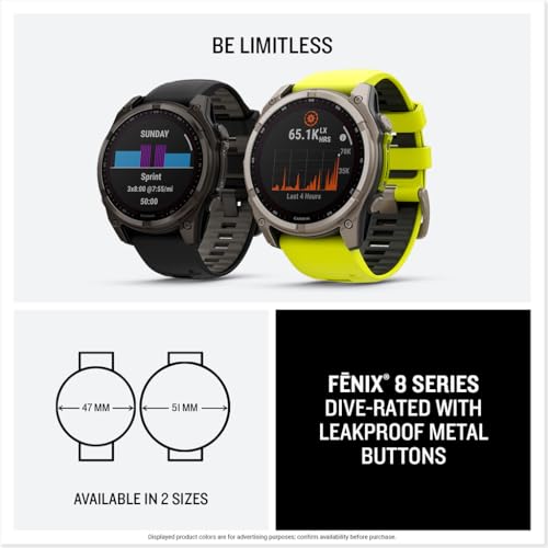 Thumbnail 7 de Garmin fēnix 8 Solar Sapphire, 47mm DLC Titanium Black/Pebble Gray