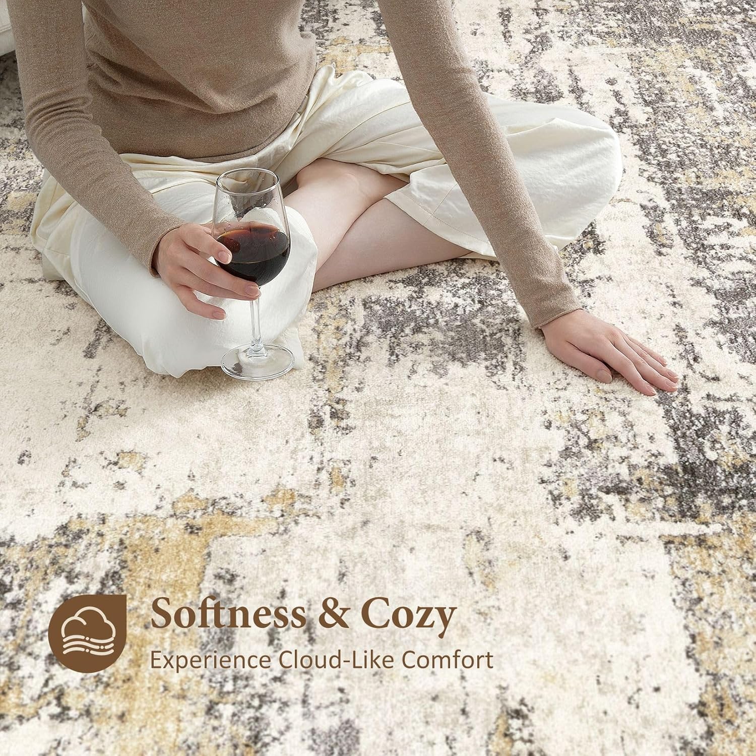 Detalle de 8x10 Washable Abstract Area Rug