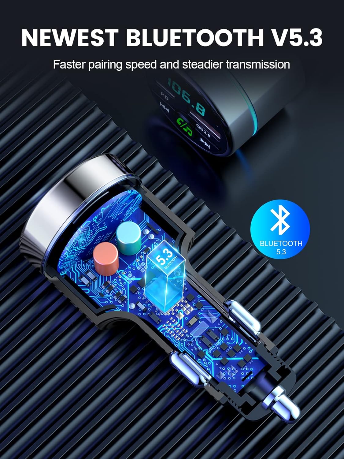 Thumbnail 6 de Mohard Bluetooth Car Adapter 5.3 with PD 30W Charger