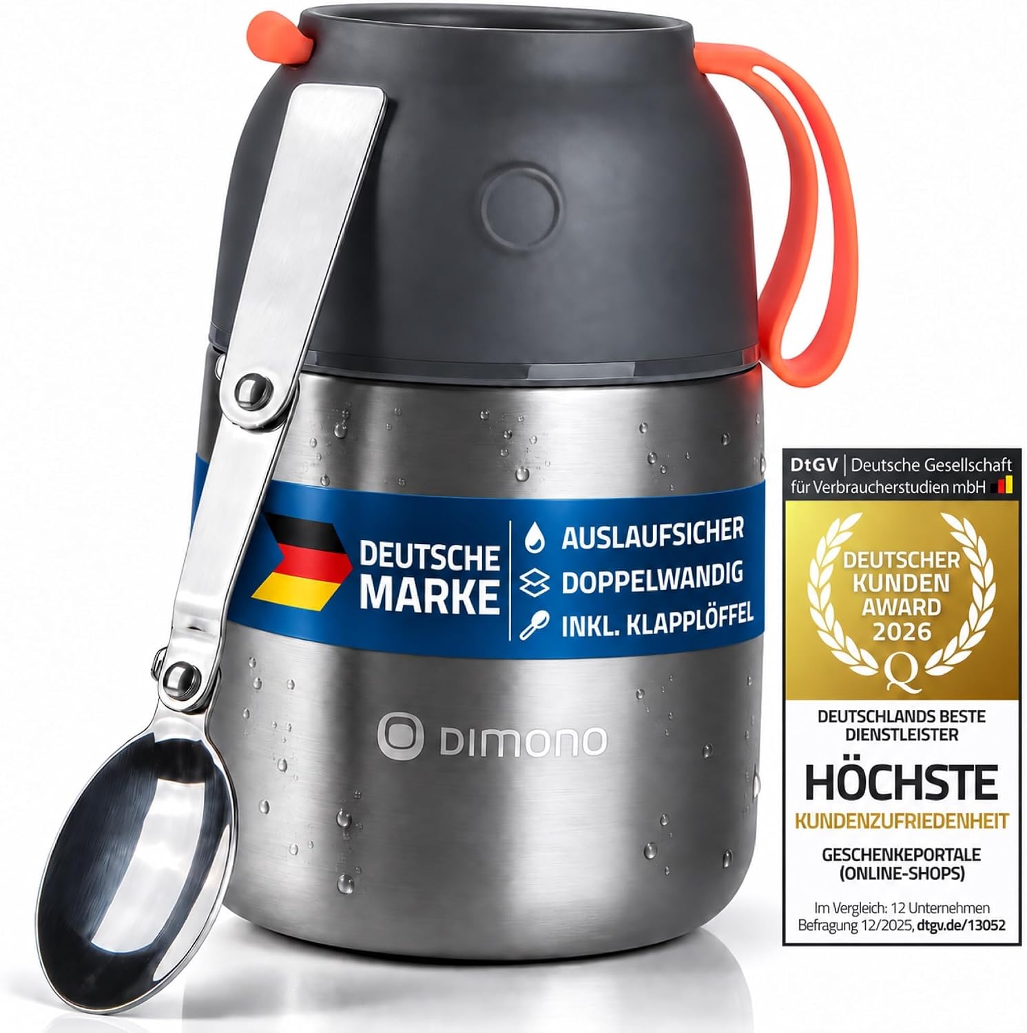 Detalle de Dimono Récipient isotherme en acier inoxydable 500 ml Thermal Food Container