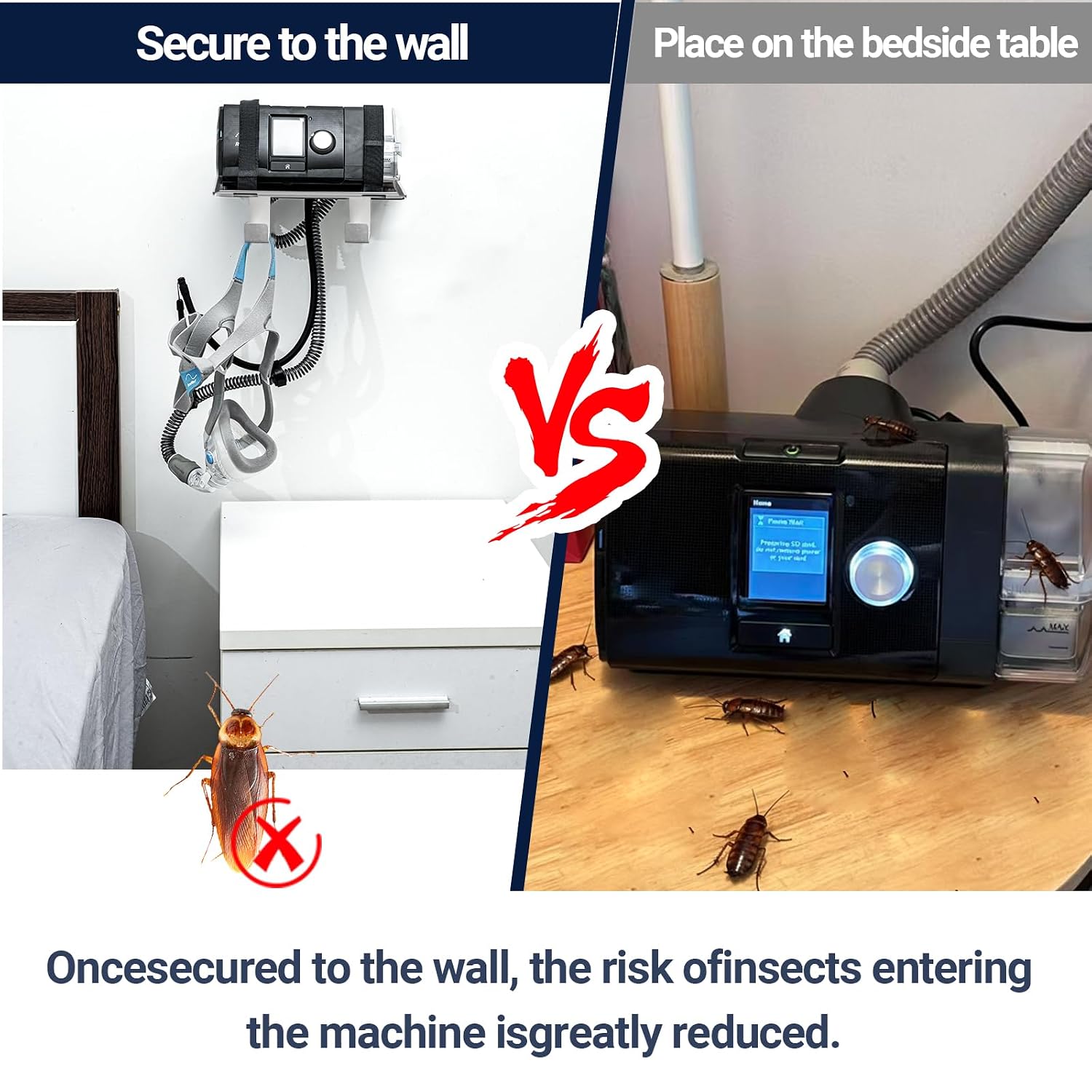 Detalle 1 de Comeacross CA-CPAP Wall Mount Shelf for ResMed AirSense 10, Aluminium