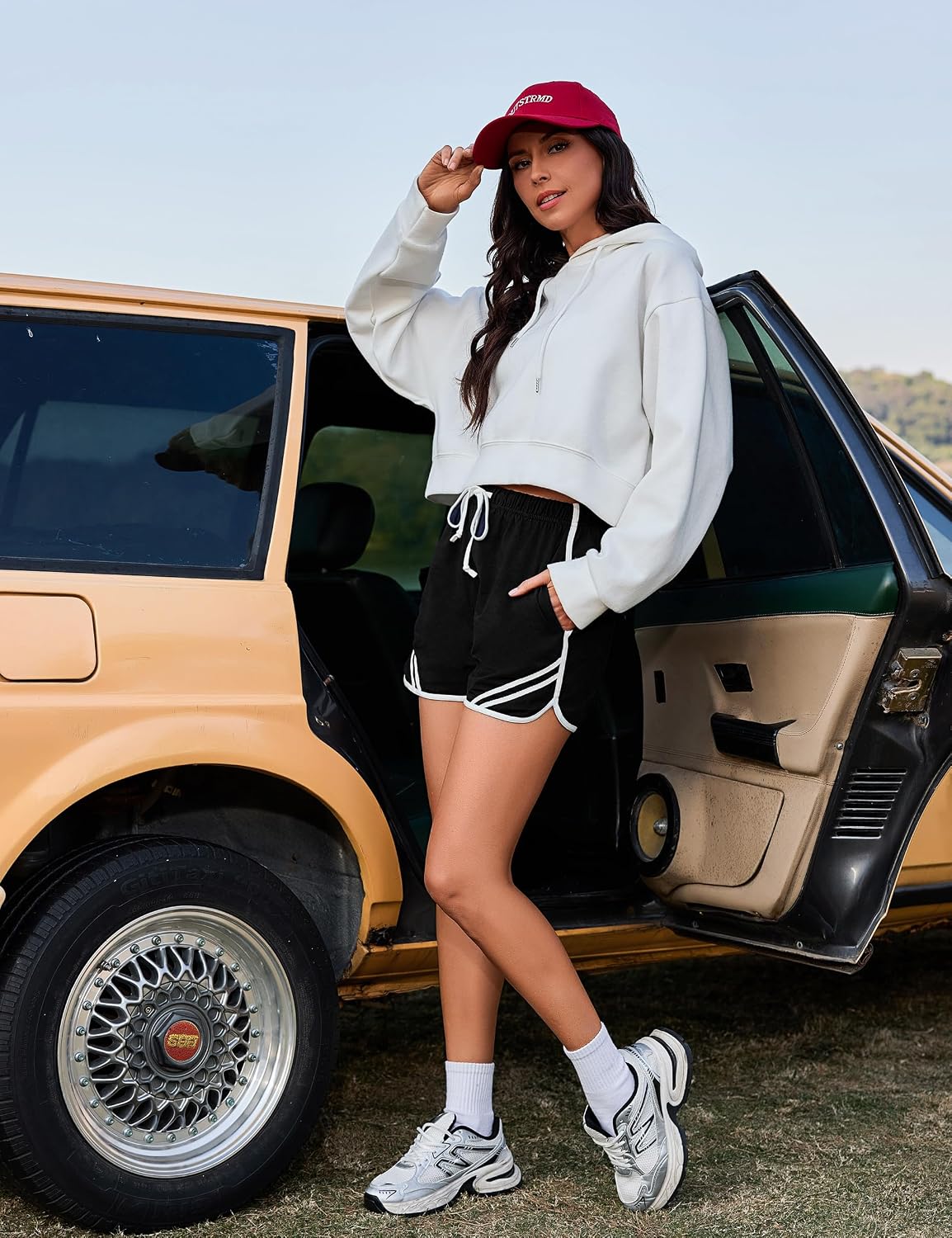 Detalle de Litherday Short de Course à Pied décontracté en coton pour femme — pantalon de sport polyvalent