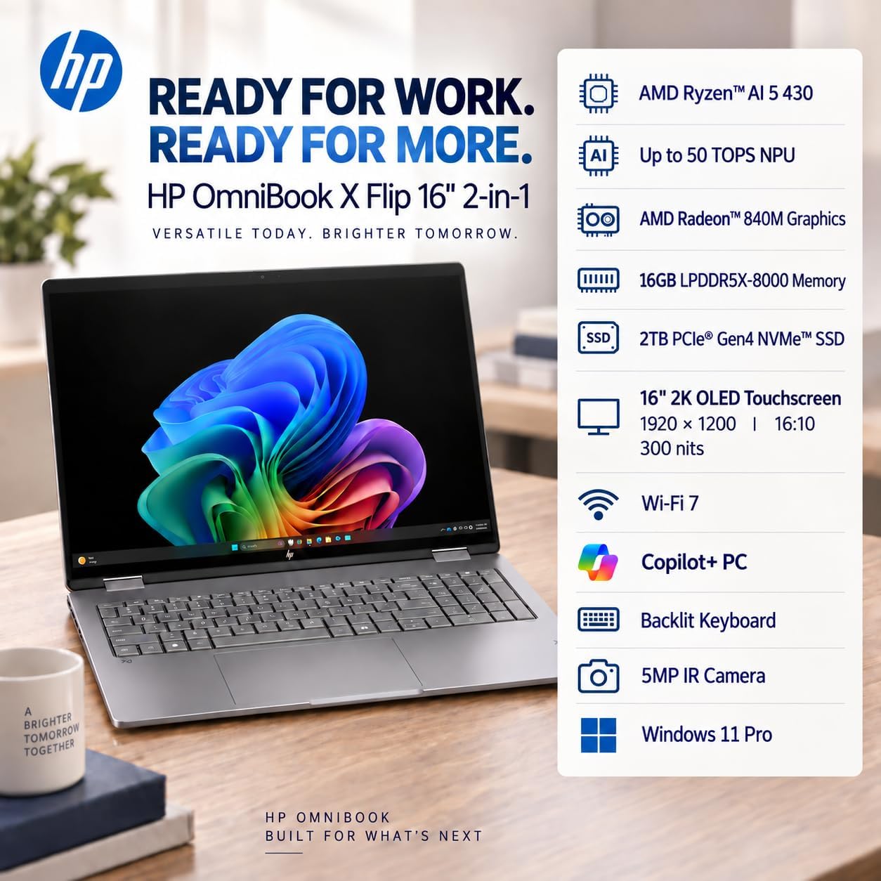 Detalle de HP 2-in-1 laptop, 16-inch