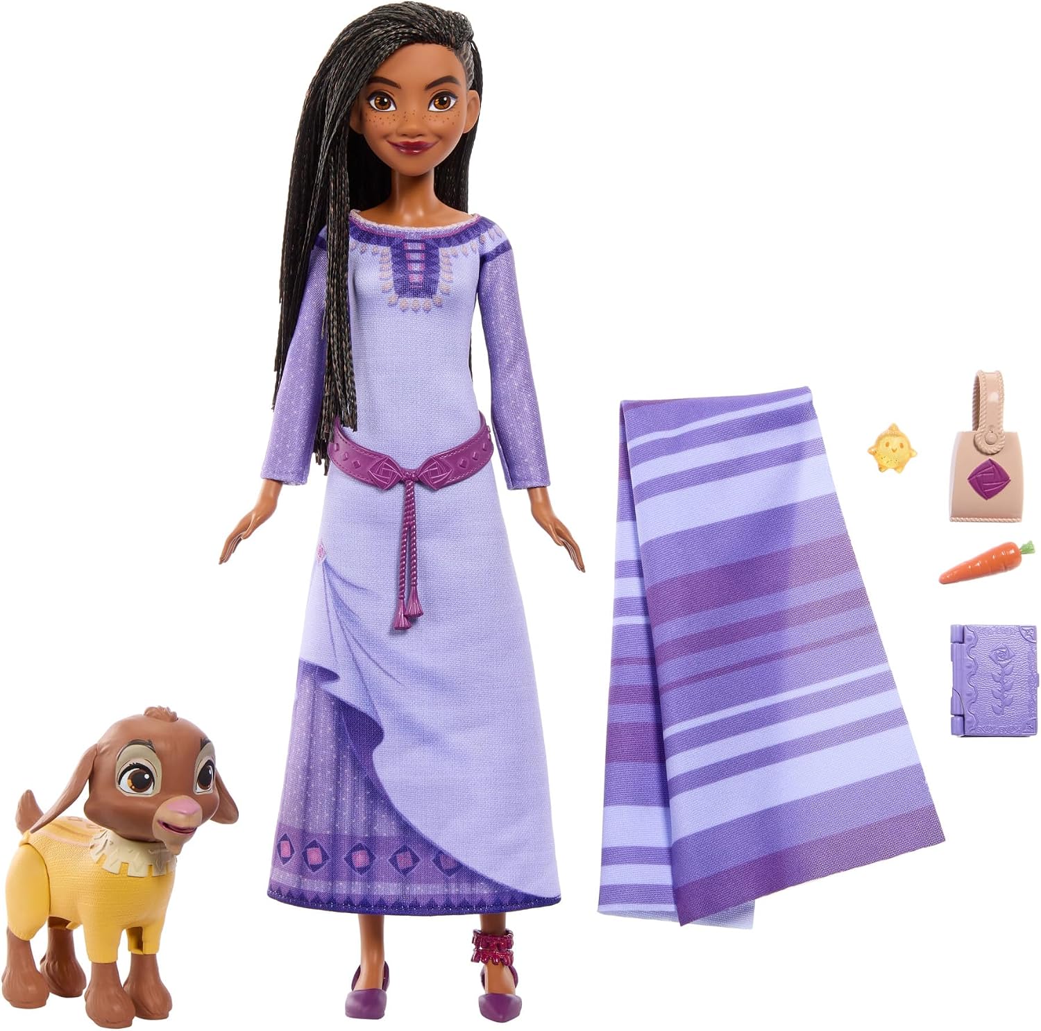 Detalle de Mattel HPX25 Disney Wish Asha van Rosas-avonturenset met pop en Valentino