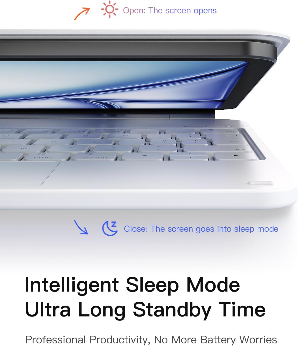 Thumbnail 6 de Inateck iPad magnetic keyboard case 130° stand