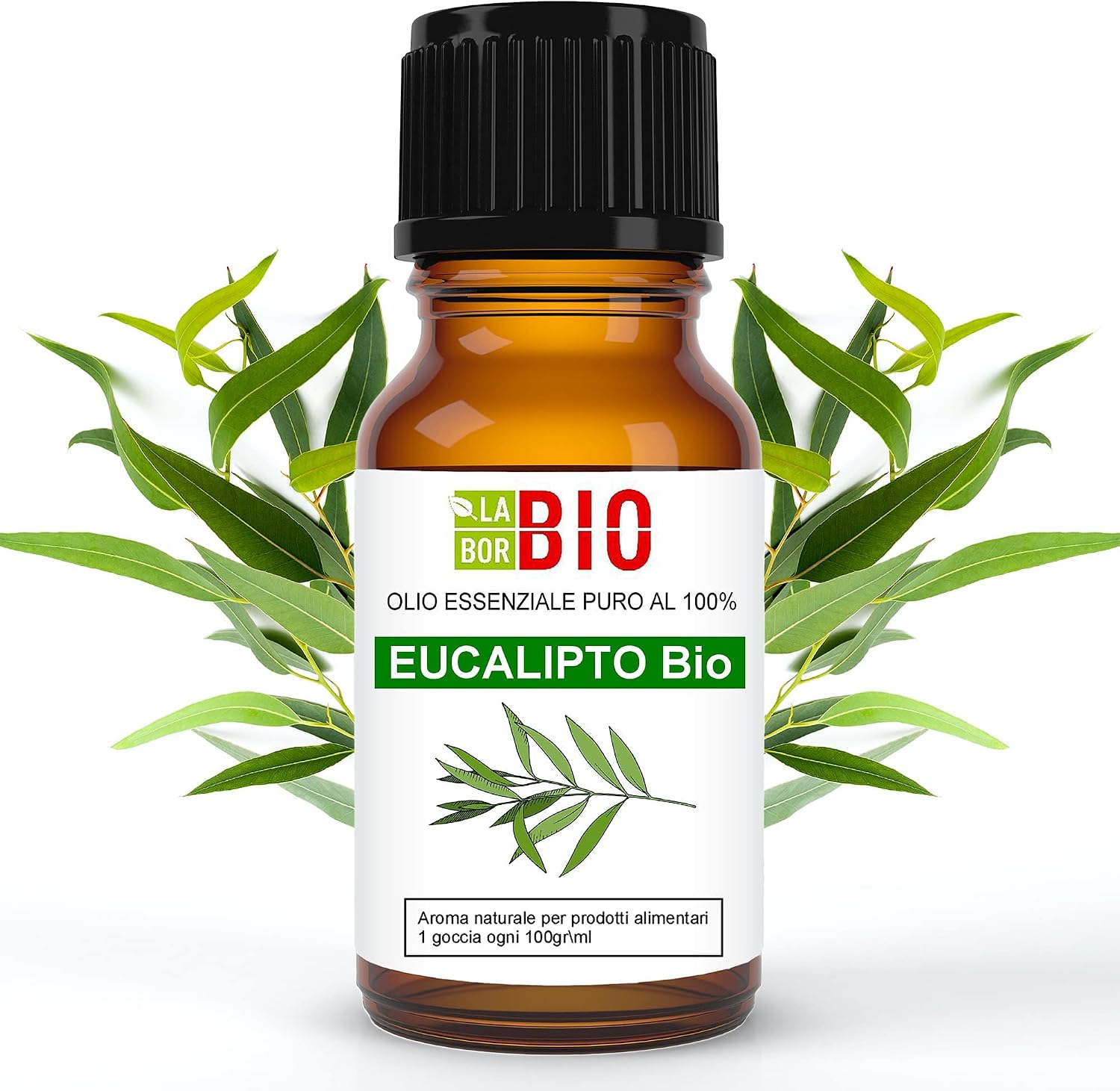 Detalle de Olio essenziale di Eucalipto Bio 100% Puro 30 ml – uso interno, diffusione e cosmetica | Laborbio
