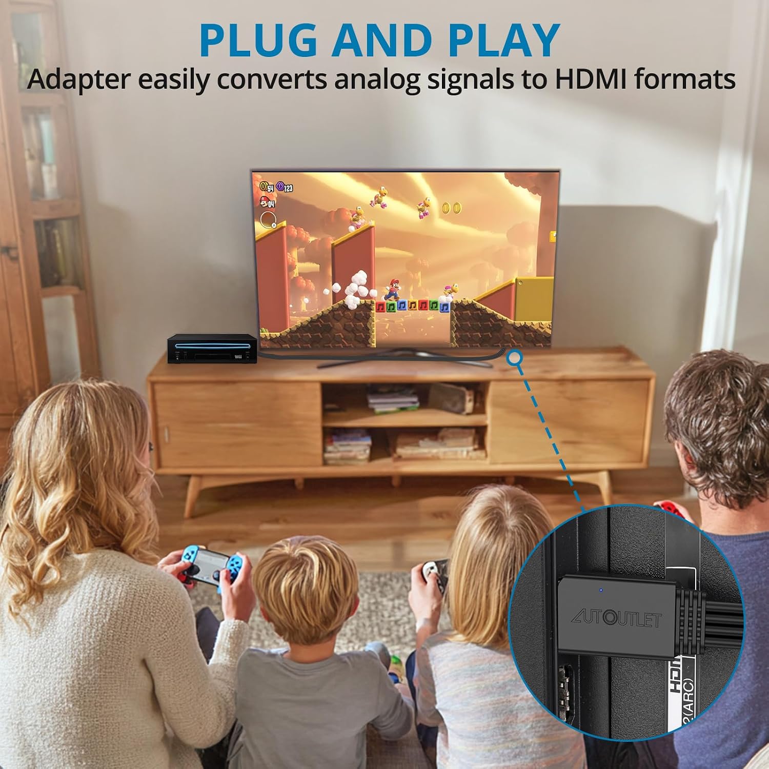 Detalle de AUTOUTLET Wii to HDMI Converter 1080P – 6.5ft/200 cm