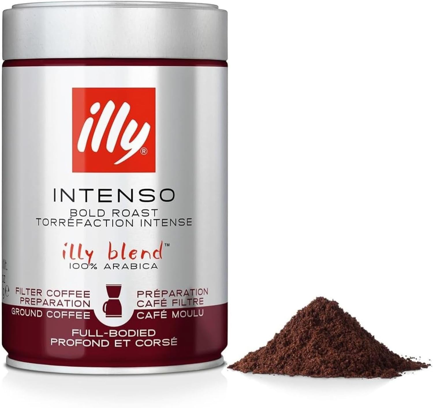 Detalle de illy Gemahlener Filterkaffee INTENSO – 250 g, 100% Arabica, Kakao-Noten