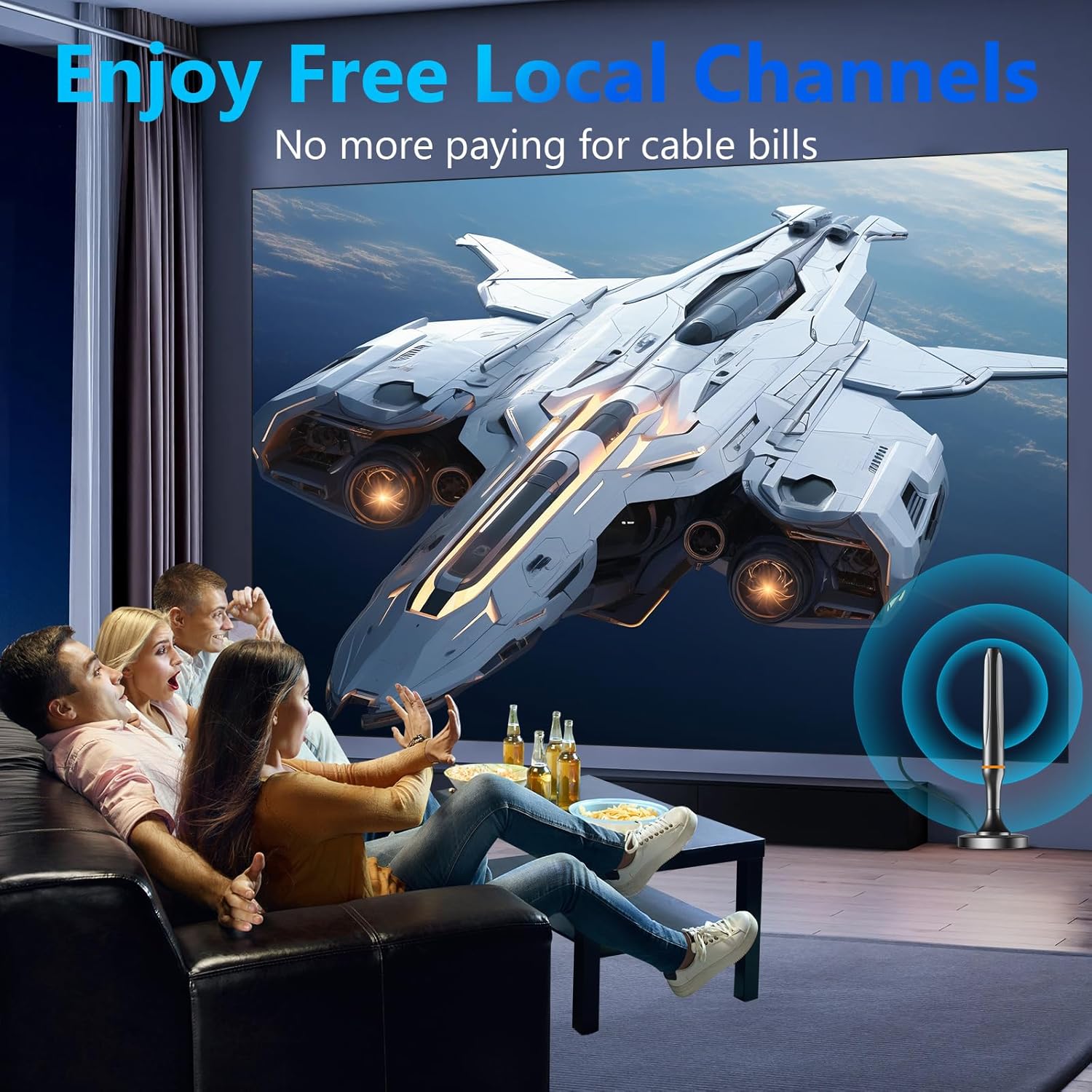 Detalle 2 de TV Antenna Indoor: 360° Smart HDTV Reception for Local Channels