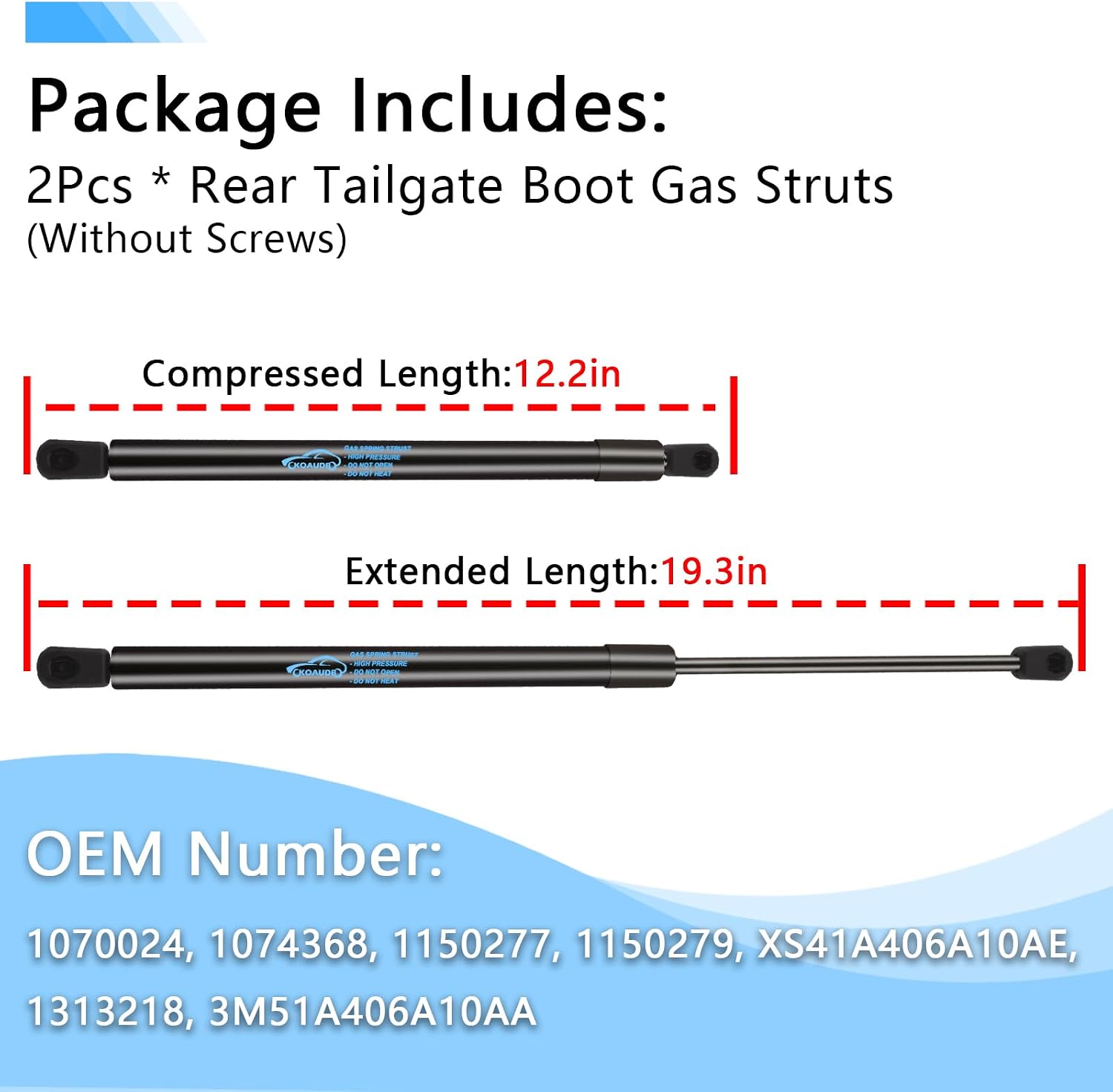 Detalle de Koaudb Rear Tailgate Gas Struts for Ford Focus MK1 (1998–2004) – 2 Pack