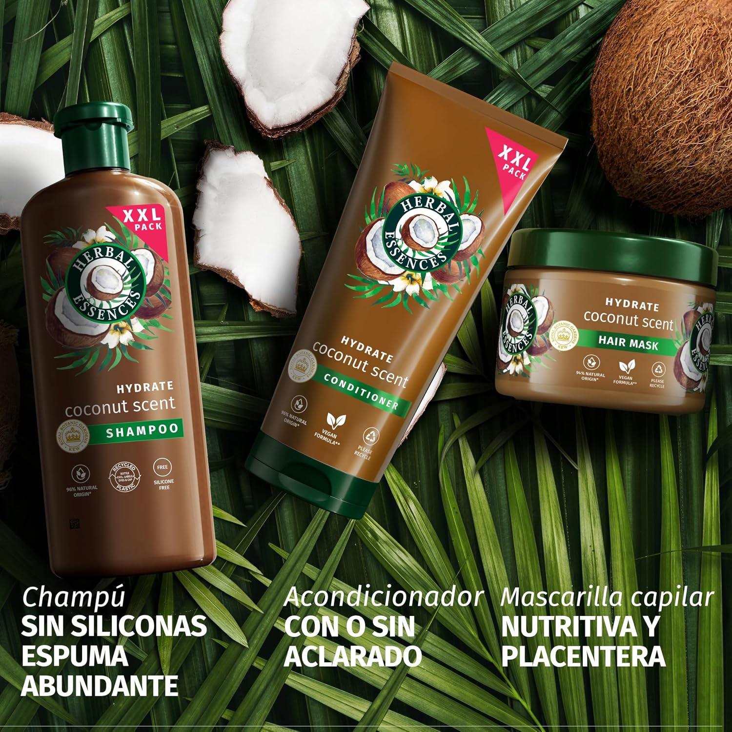 Detalle 2 de Herbal Essences Champú y Acondicionador Hidratante Coco 🌴