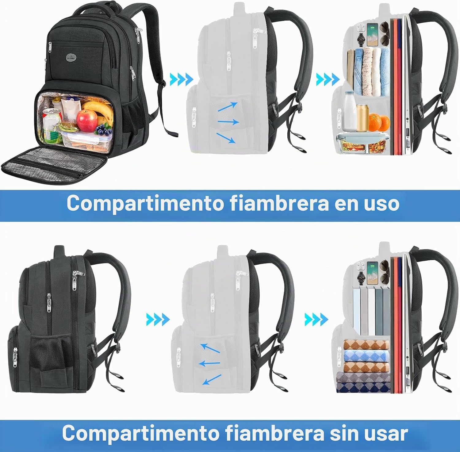 Thumbnail 2 de MATEIN Mochila portátil 17 pulgadas con compartimento térmico y puerto USB (TSA) – Negro