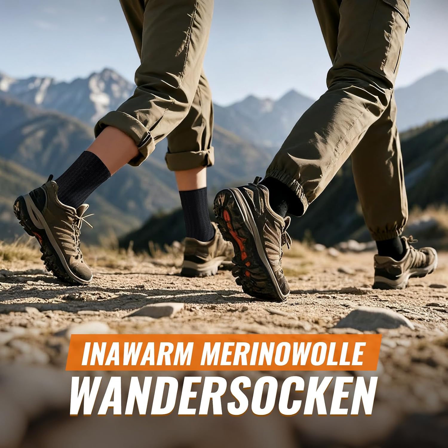 Thumbnail 2 de inaWarm unisex merinowollen sokken, 3 paar, 50% wol en naadloze teen
