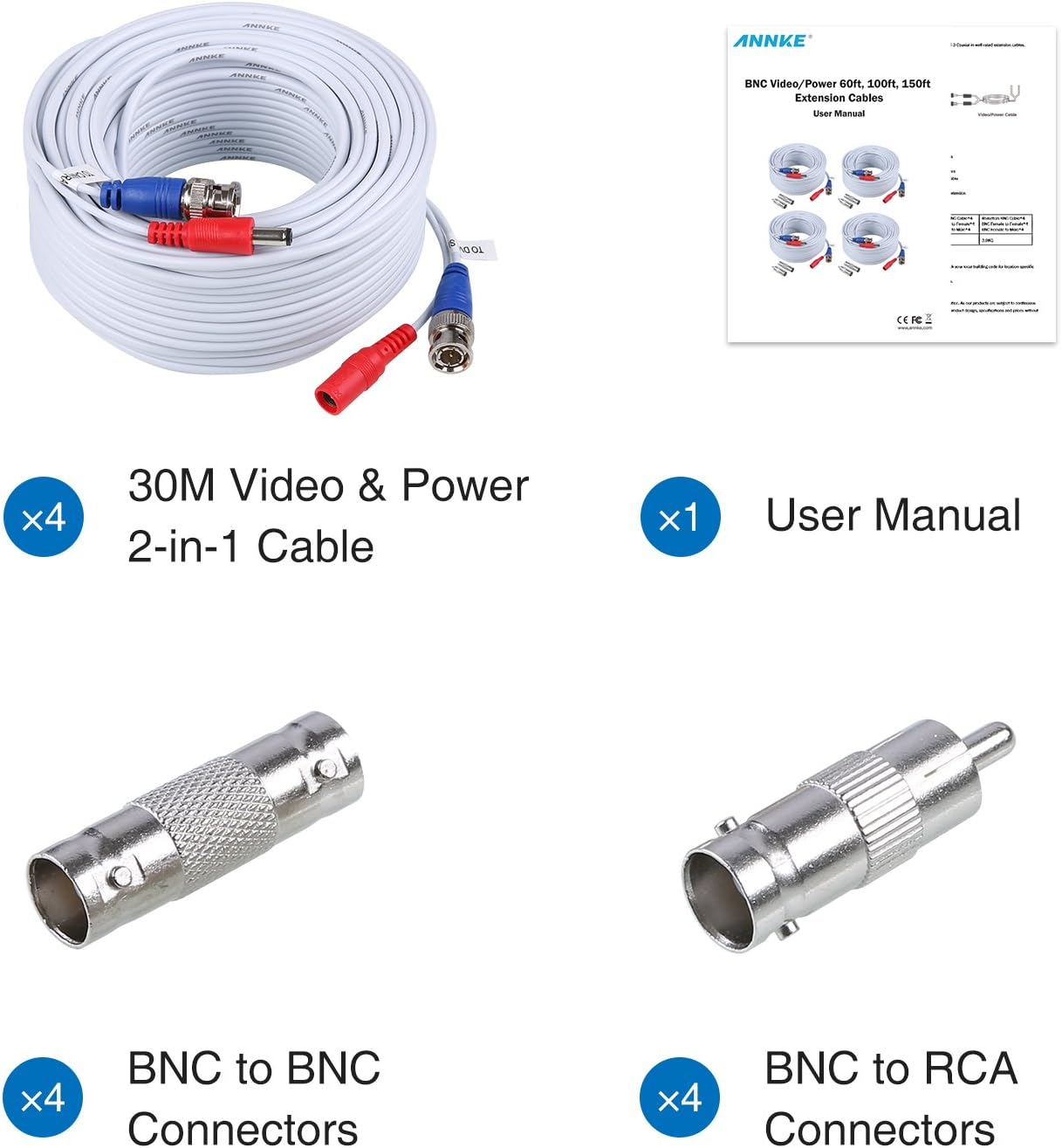Thumbnail 6 de SANNCE Cavo video sorveglianza 4 cavi 30 m 🎥