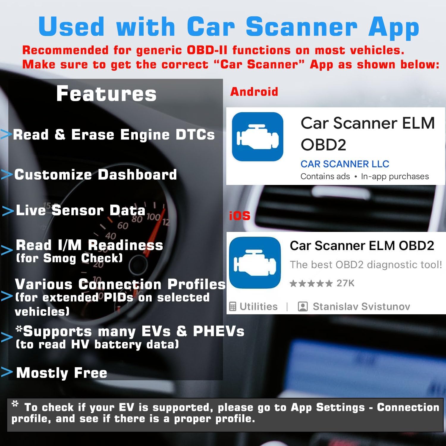 Detalle 2 de Veepeak OBDCheck BLE+ Bluetooth OBD II Scanner (OBD II car code reader for iOS & Android)