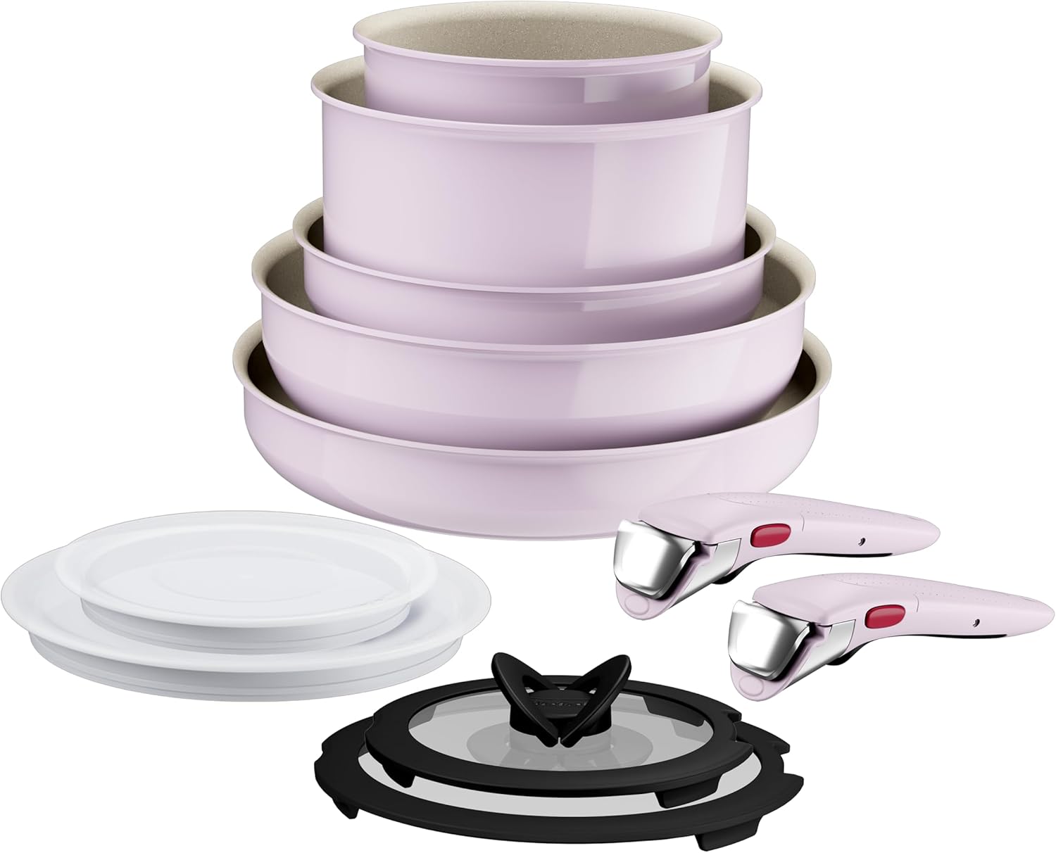 Thumbnail 3 de Tefal Ingenio Serenity 11-Piece Cookware Set (L830SB04) in Pink Clay – induction, stackable non-stick