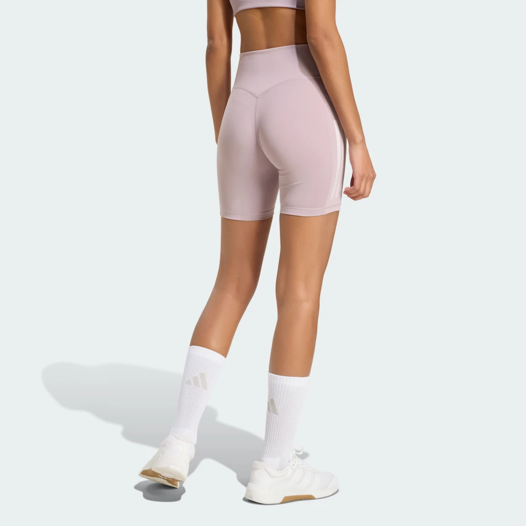 Detalle de Mallas cortas de entrenamiento Optime 3 Stripes (Adidas) – color violeta