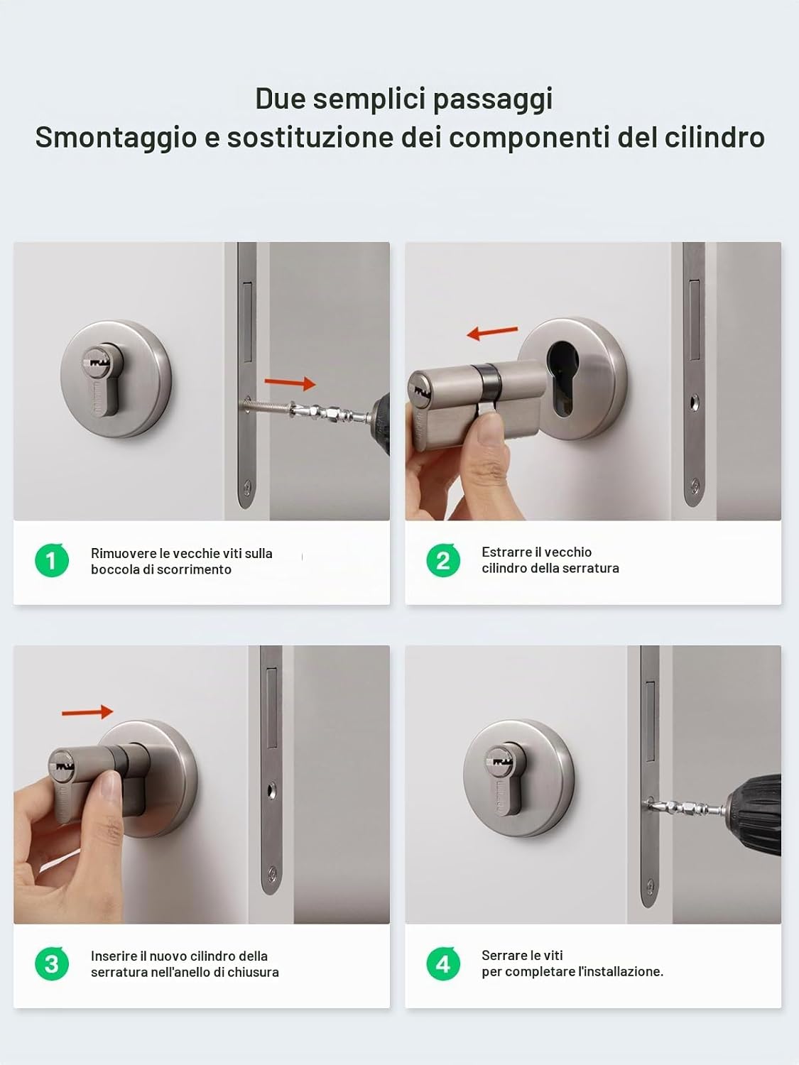 Detalle de Cilindro di chiusura profilato 60mm (30/30) con 8 chiavi: sicurezza e versatilità per la tua porta