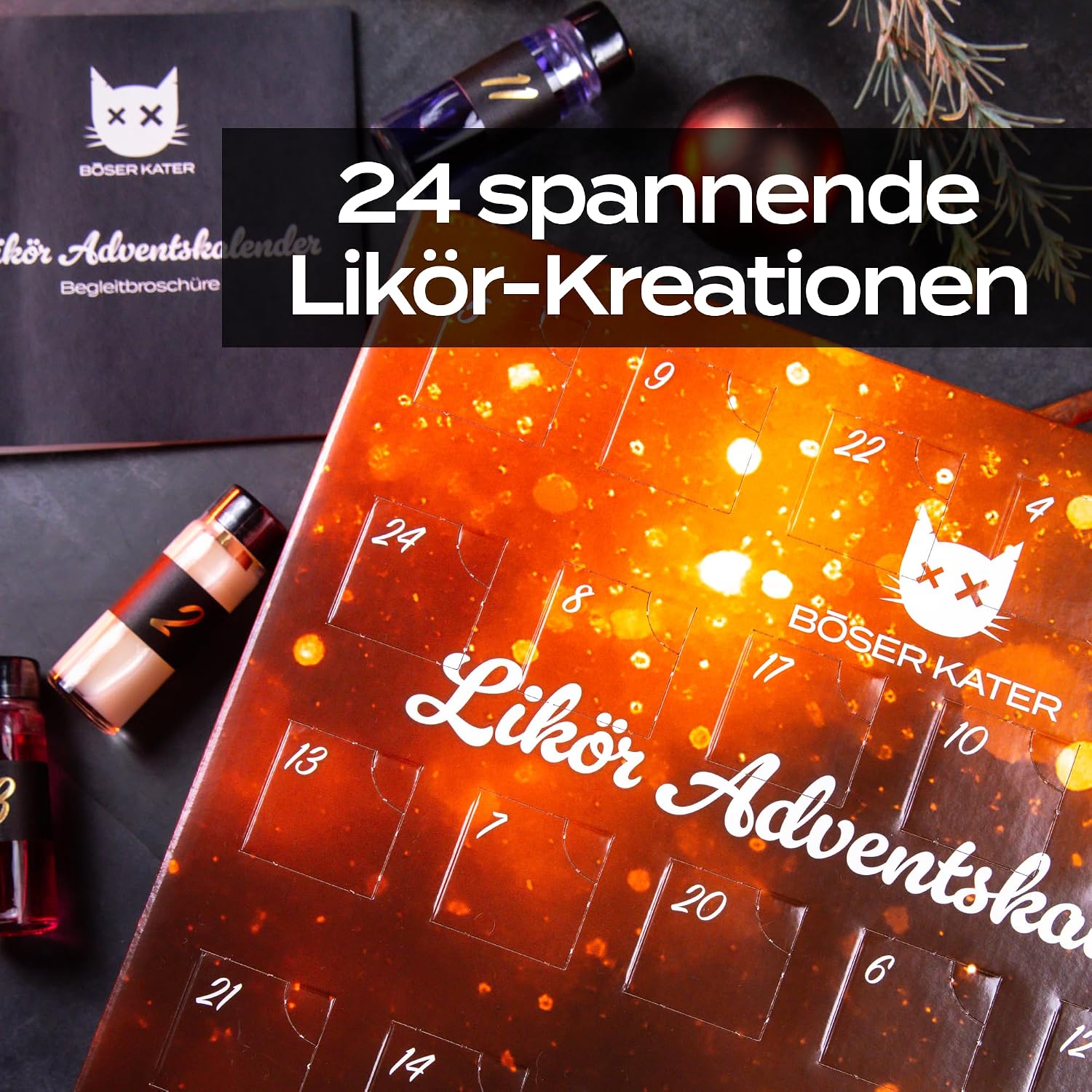 Detalle 2 de BÖSER KATER Likör Adventskalender 24 Türchen