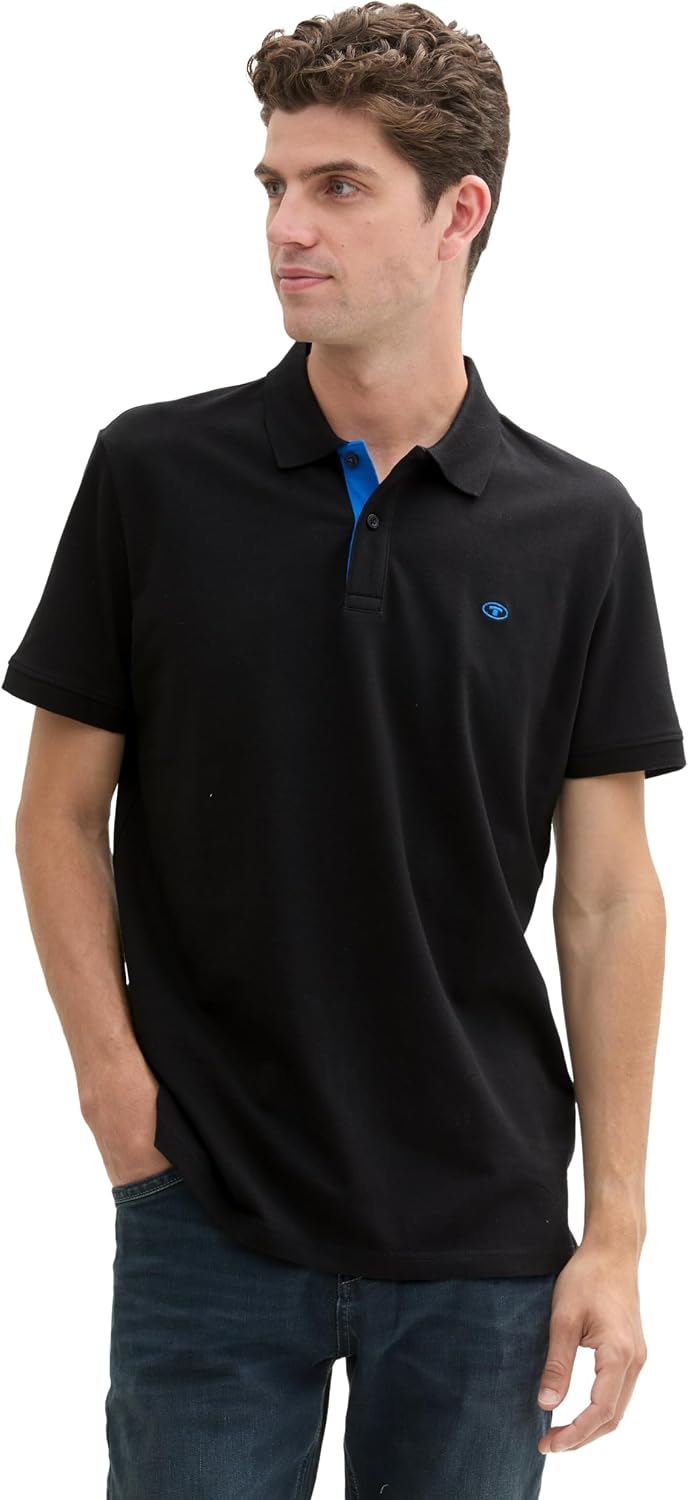 Detalle de TOM TAILOR Herren Basic Piqué Poloshirt aus Baumwolle – Kurzarm-Polo für den Alltag