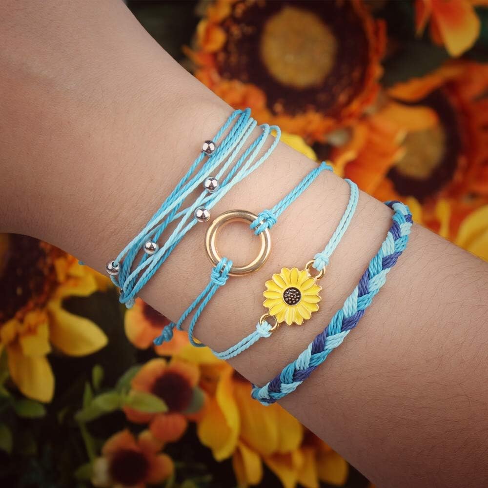 Detalle de Sunflower String Bracelets, Adjustable