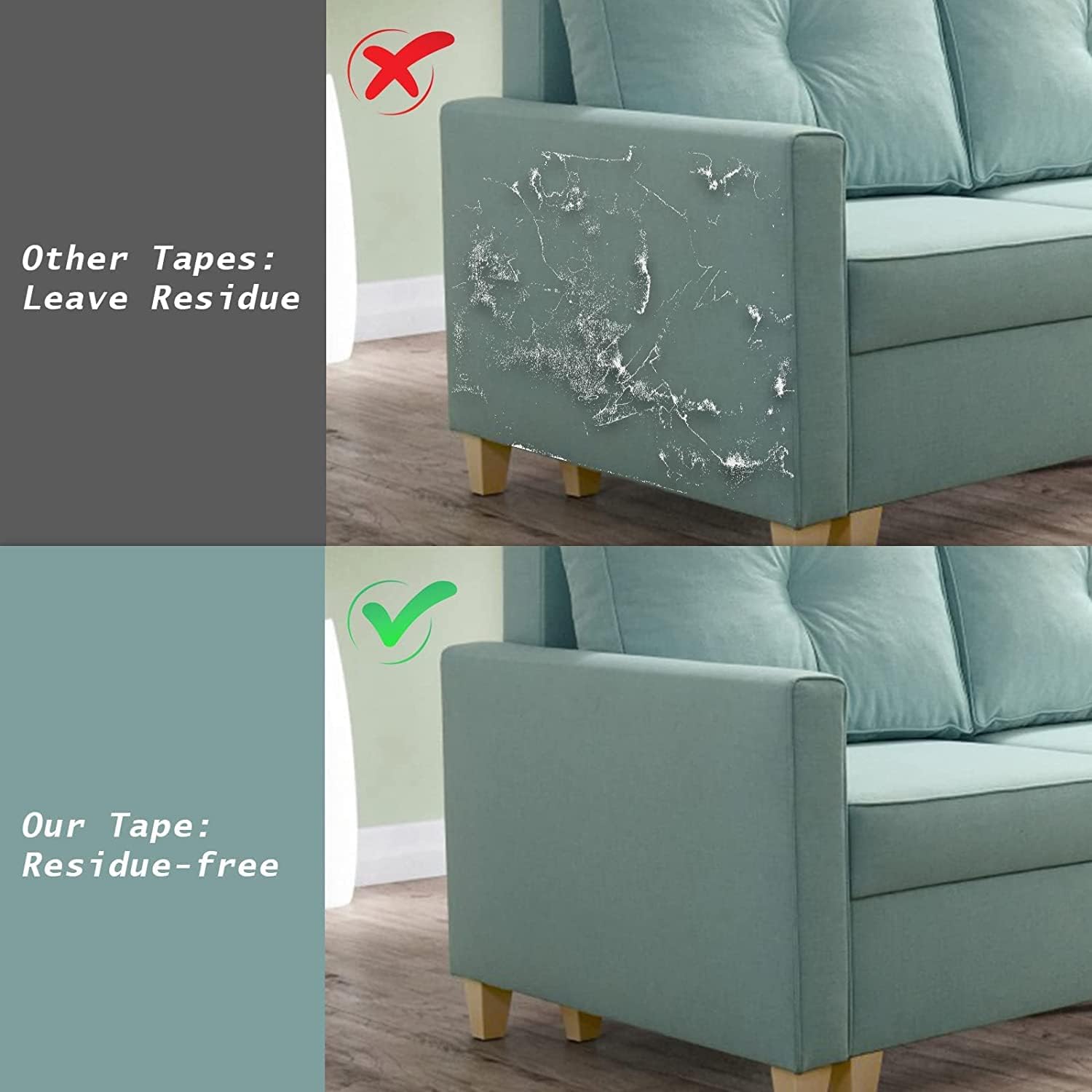 Detalle de Cat Anti Scratch Tape 44cm x 3m transparent furniture protector strip