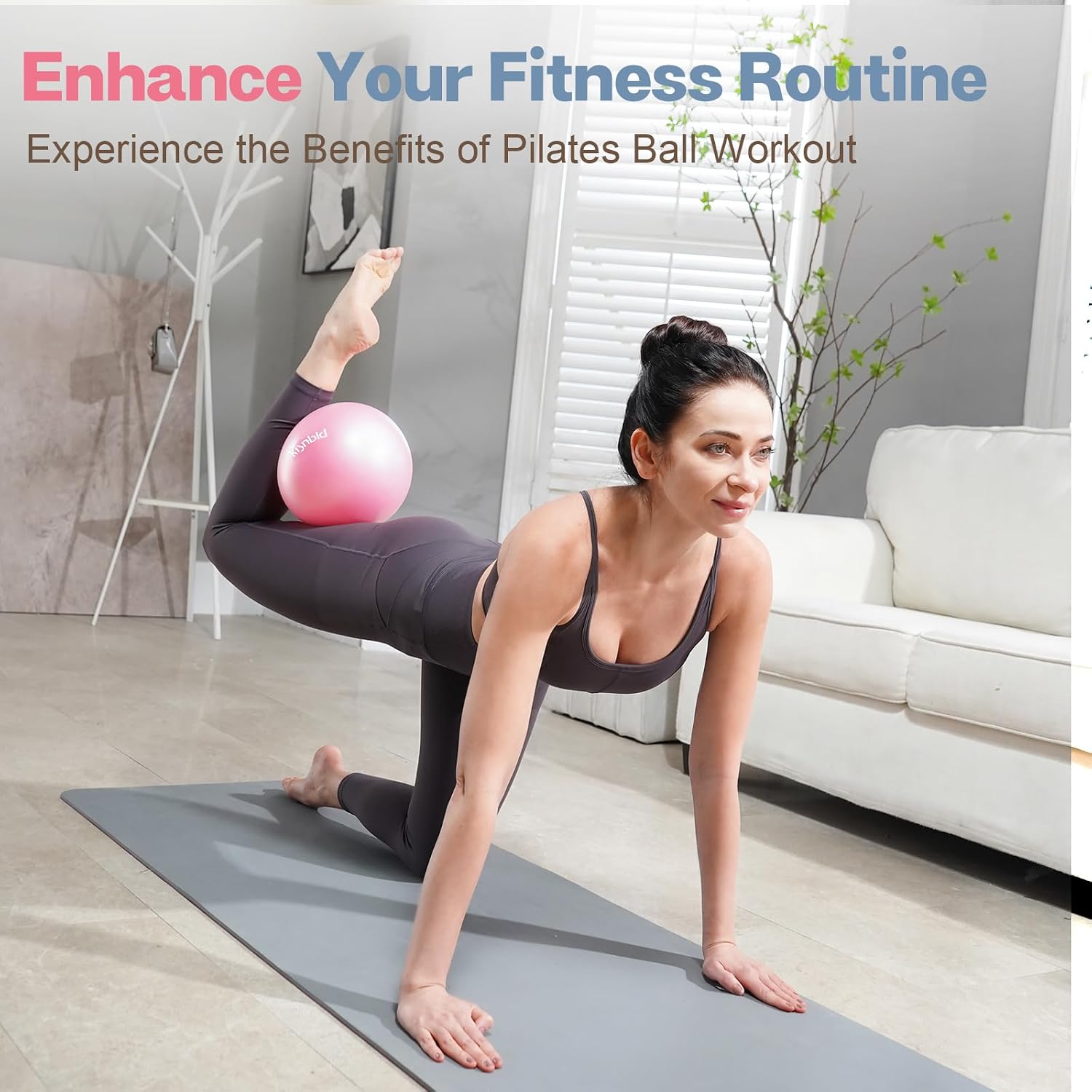 Detalle 2 de kisnbld 9-Inch Small Exercise Ball: Mini Pilates Core Ball for Home Workouts