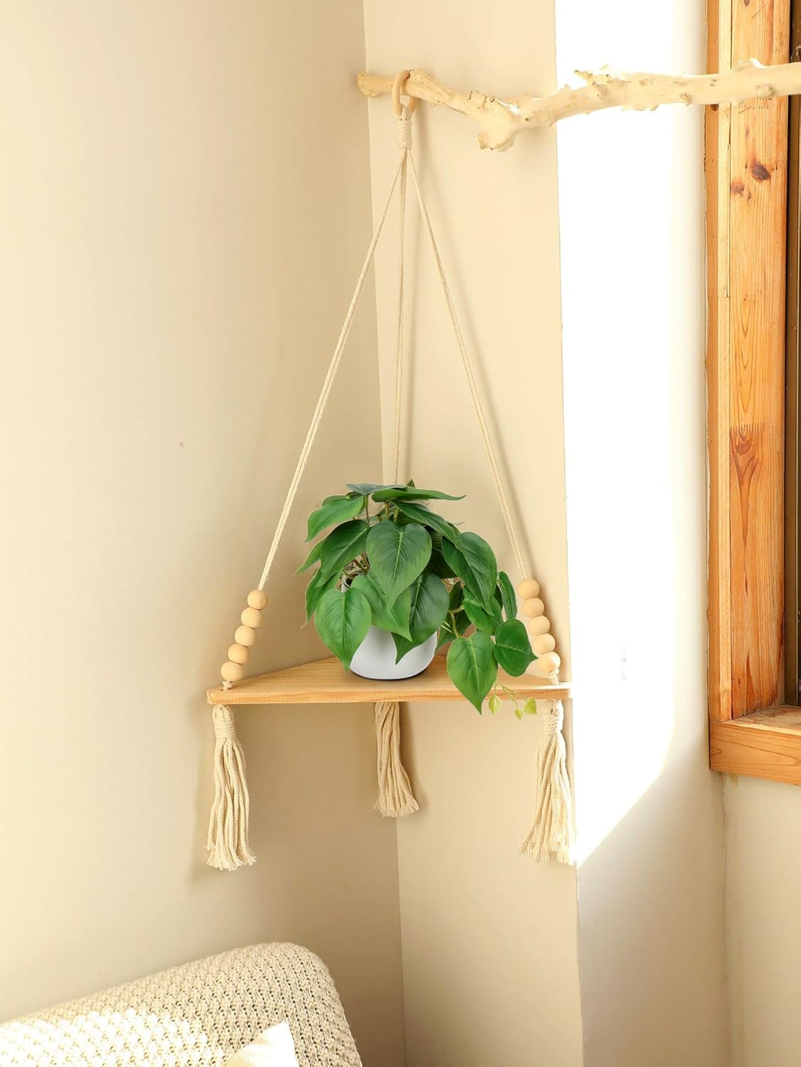 Detalle de Oairse Small Artificial Plants in Ceramic Pots – Realistic Pothos for Indoor Decor