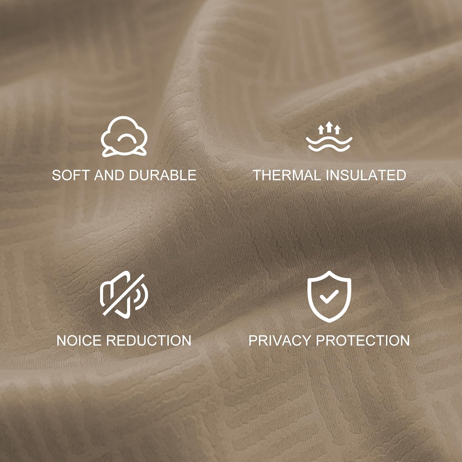 Thumbnail 1 de Lot de 2 rideaux occultants Ystyle avec œillets 117x137 cm – isolation thermique et anti-UV