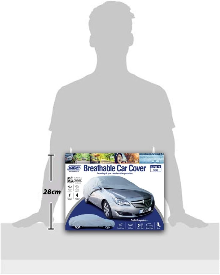 Thumbnail 2 de Maypole Breathable Full Cover for Large Cars – Water Resistant, Grey