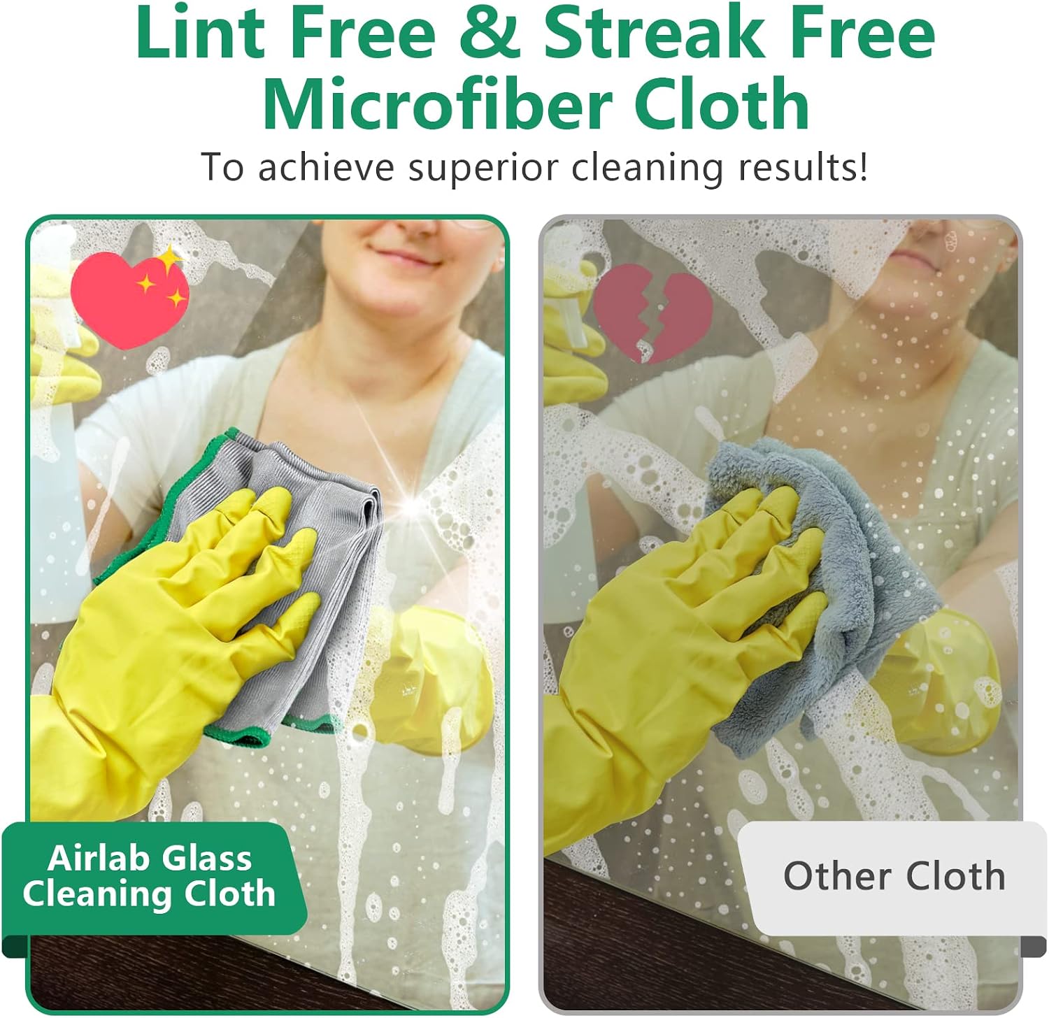 Detalle de Airlab 6x Magic Glass Cleaning Cloth – Double-Sided Microfibre, 30 x 30 cm