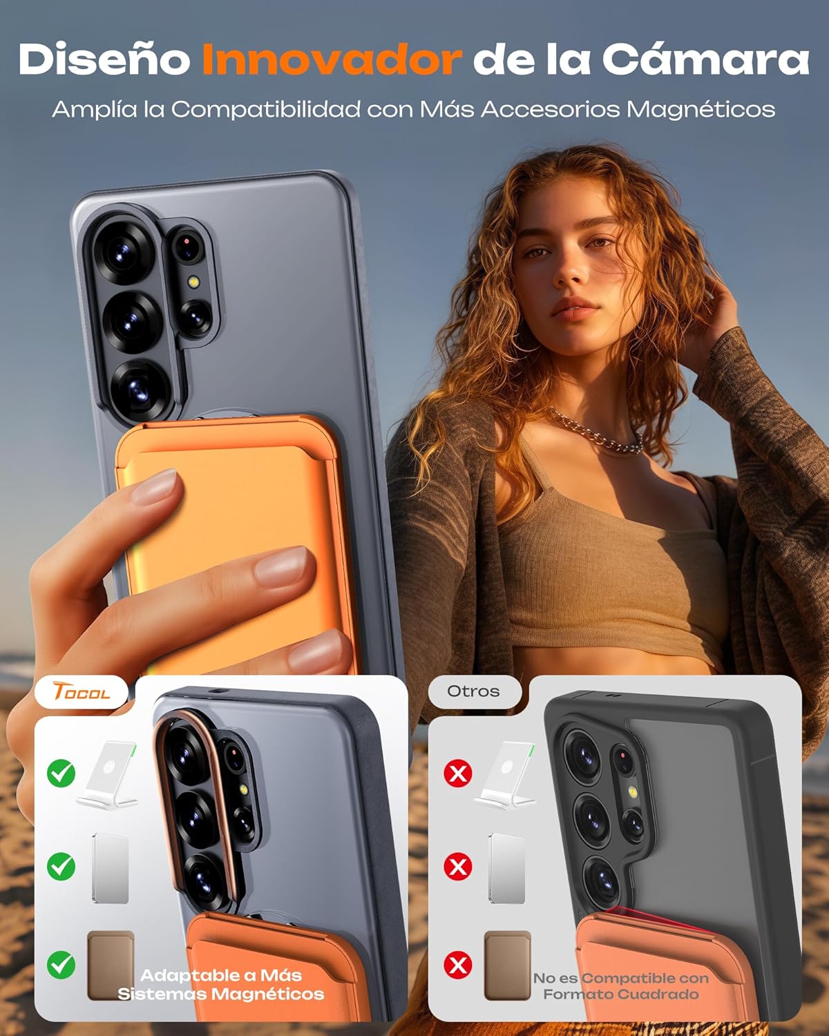 Thumbnail 5 de TOCOL Galaxy S26 Ultra Funda con soporte magnético
