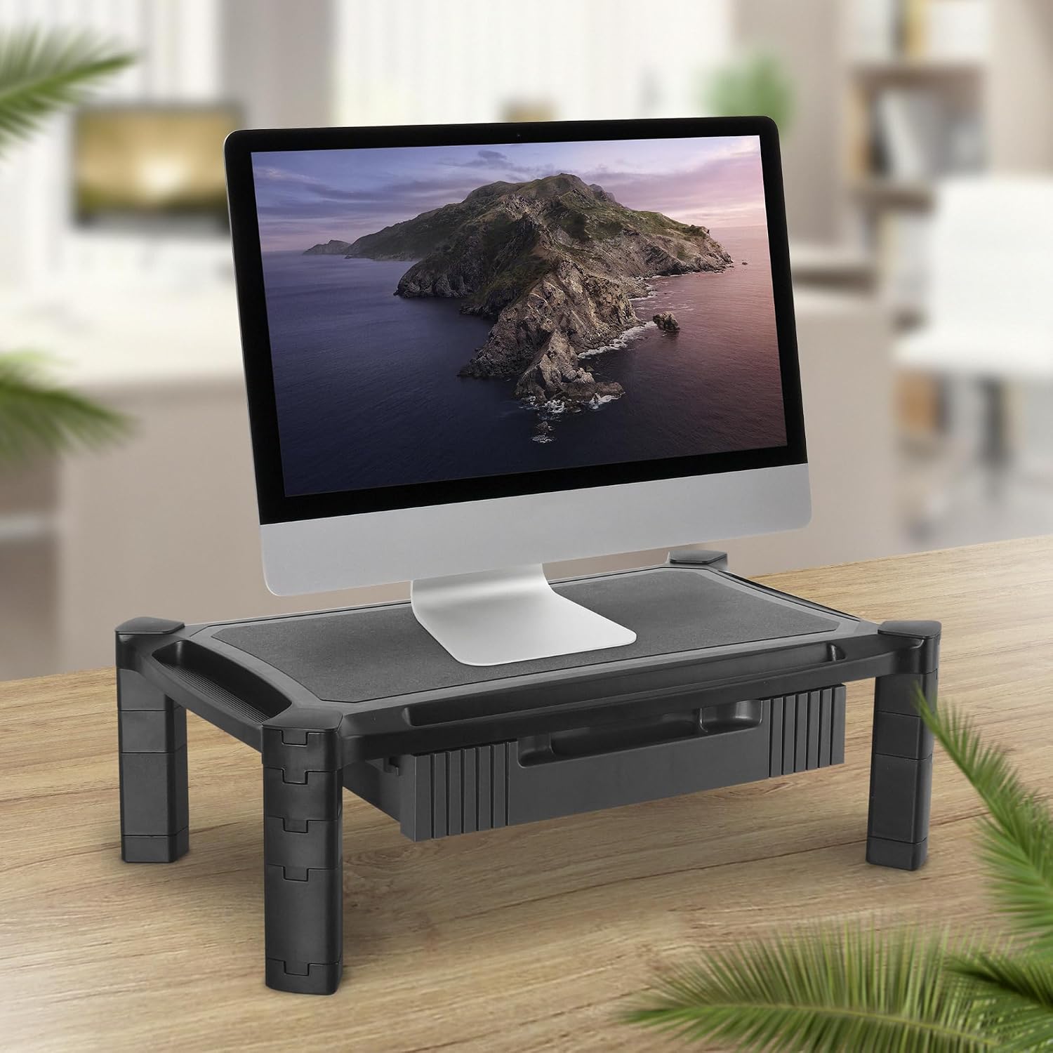 Thumbnail 1 de RICOO Supporto per Monitor WM2-L: altezza regolabile, piede modulare e piano di appoggio fino a 10 kg