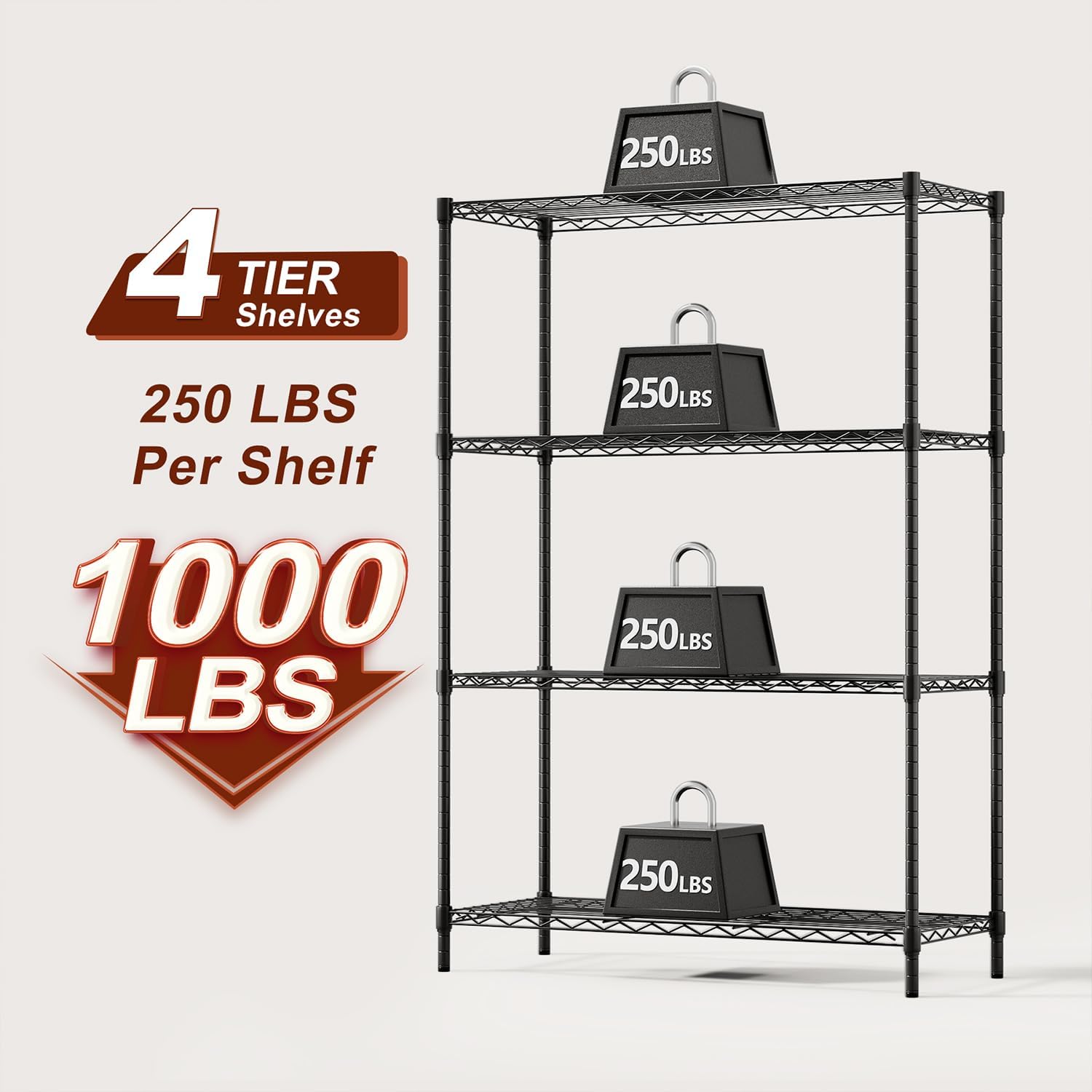 Thumbnail 3 de BestOffice 4-Tier Wire Shelving 36x14x54