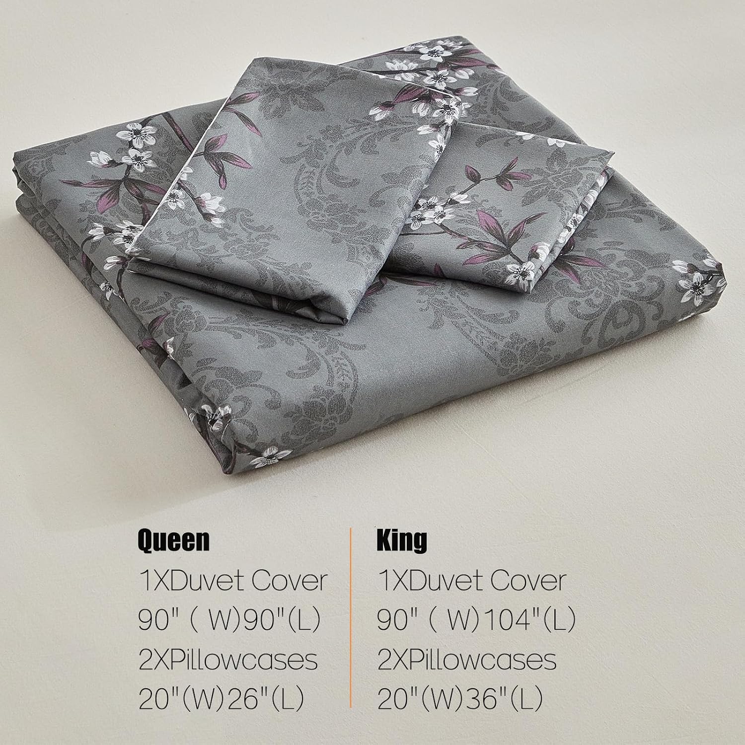 Detalle de TTCM Queen Plum Blossom Duvet Cover Set, 90 x 90-Inch Microfiber
