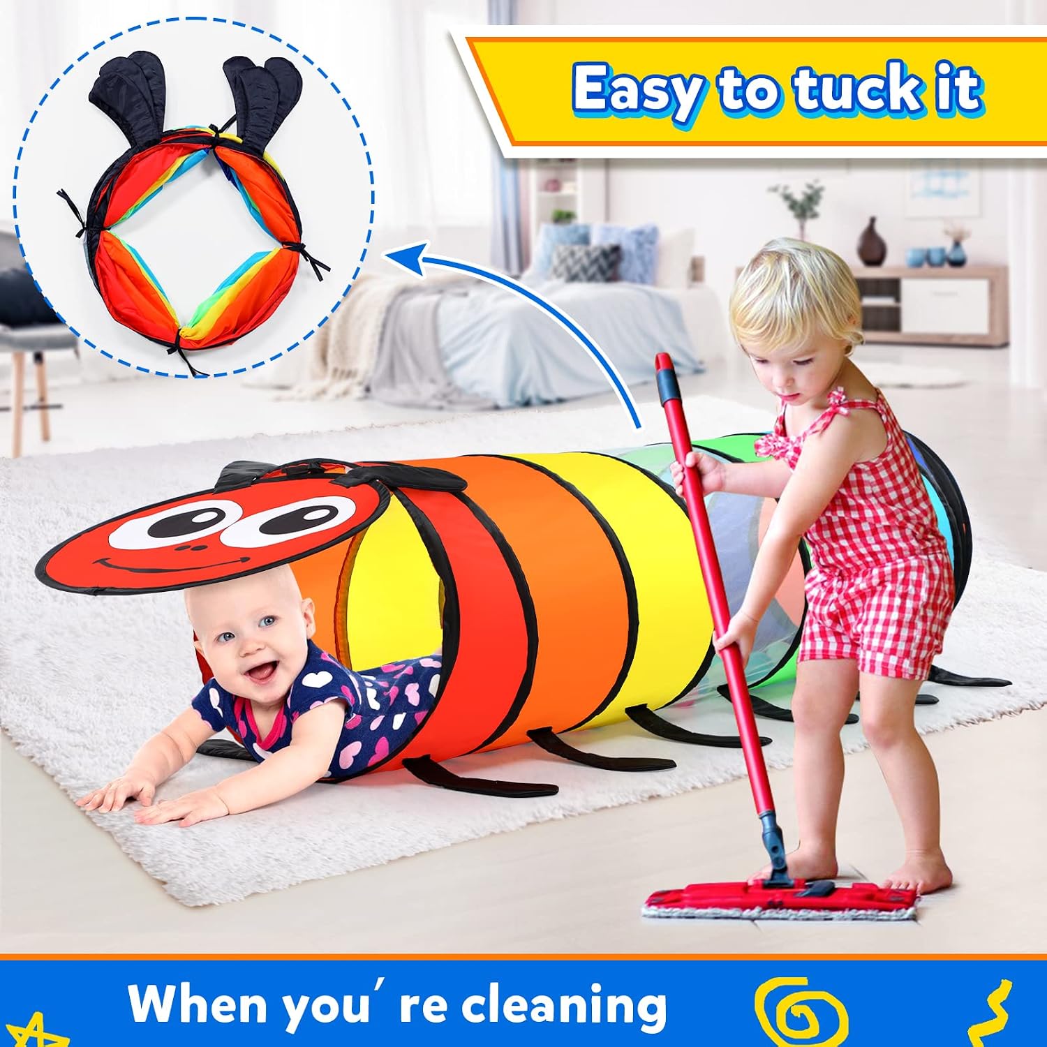 Thumbnail 6 de Tunnel Enfant Chenille 180 cm
