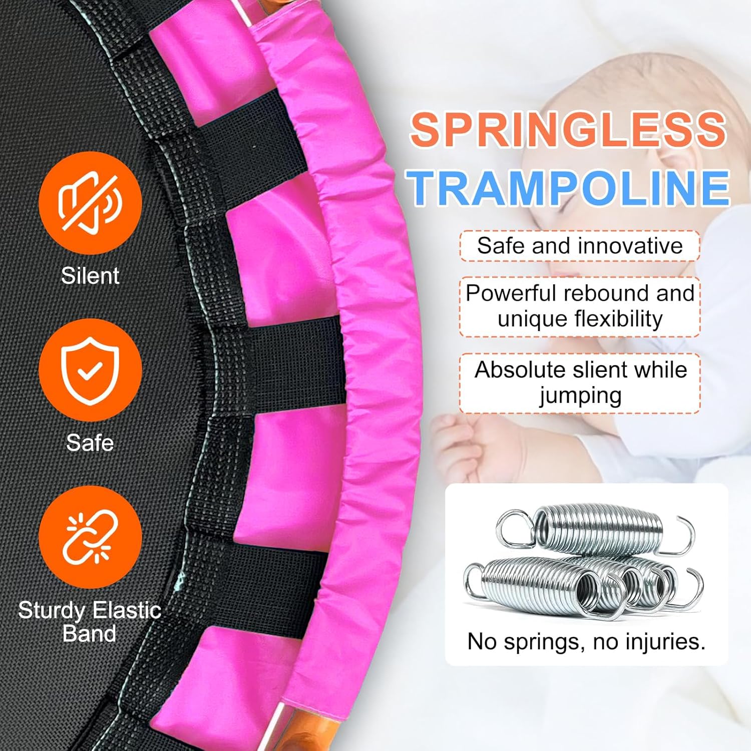 Detalle de ATIVAFIT 36-Inch Toddler Trampoline with Foam Handle