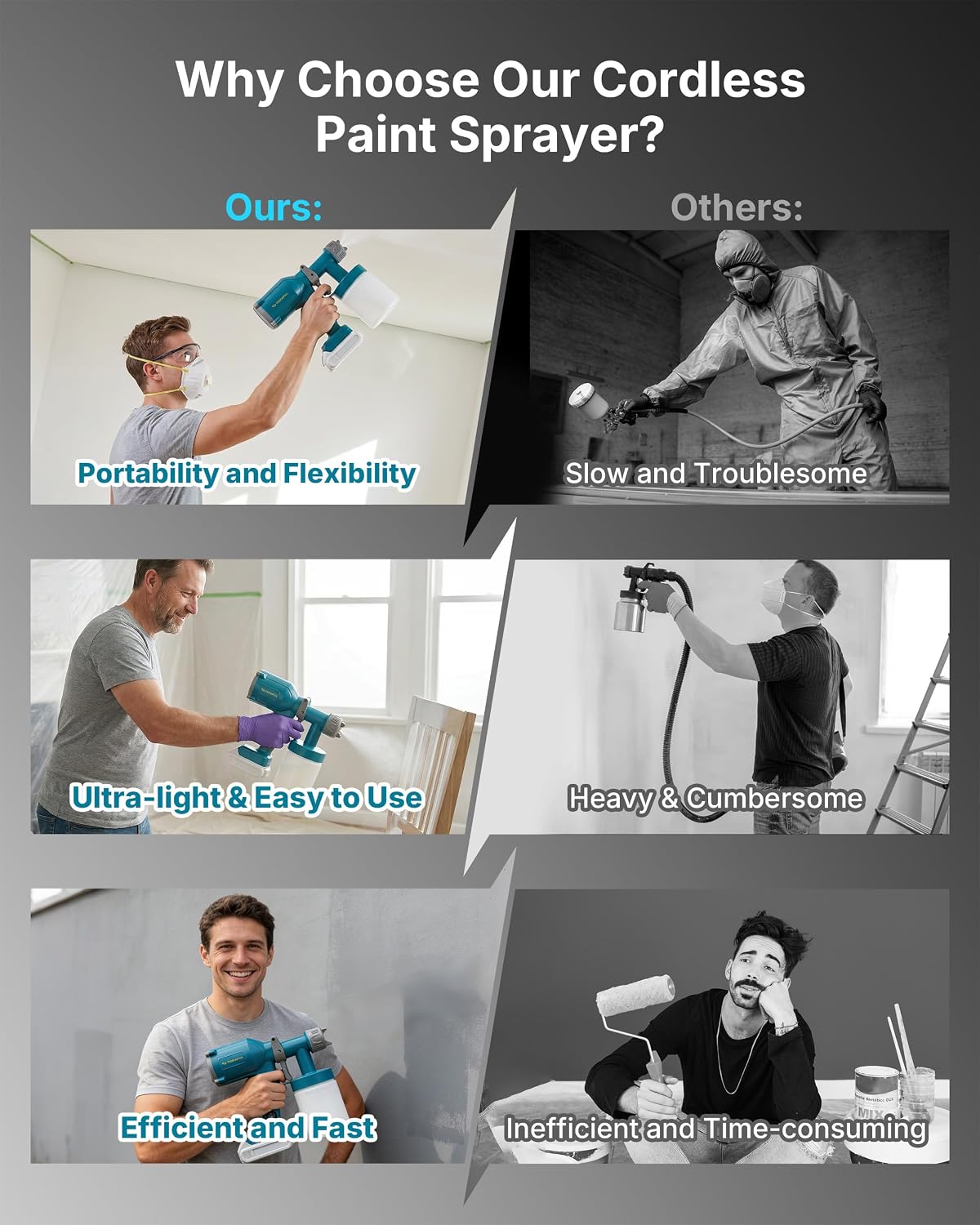 Thumbnail 3 de Tilswall Blue Cordless Paint Sprayer: A Practical Choice for Fences, Walls and Decks