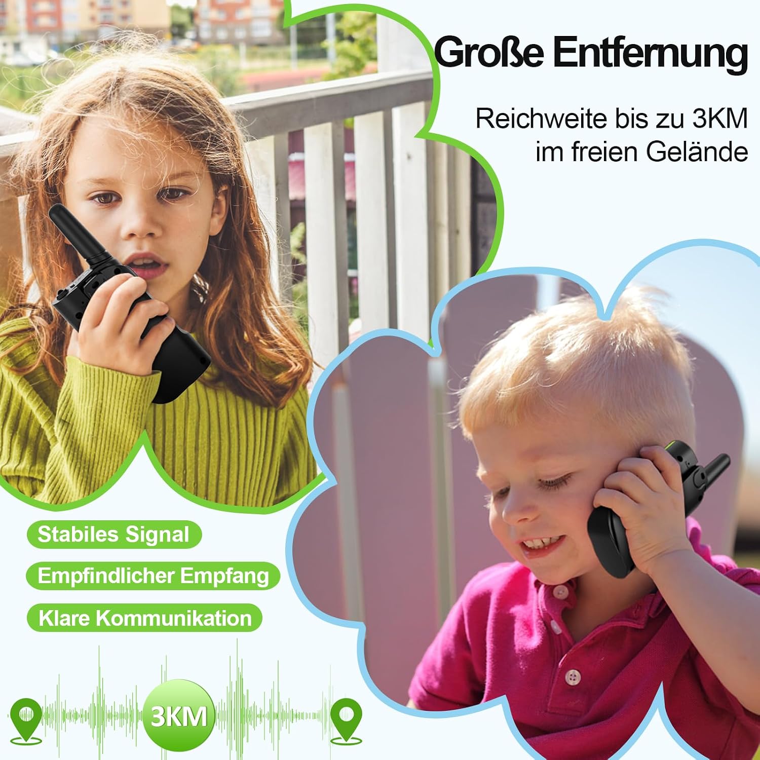 Thumbnail 4 de AWANFI Walkie Talkie Kinder 3 km Reichweite