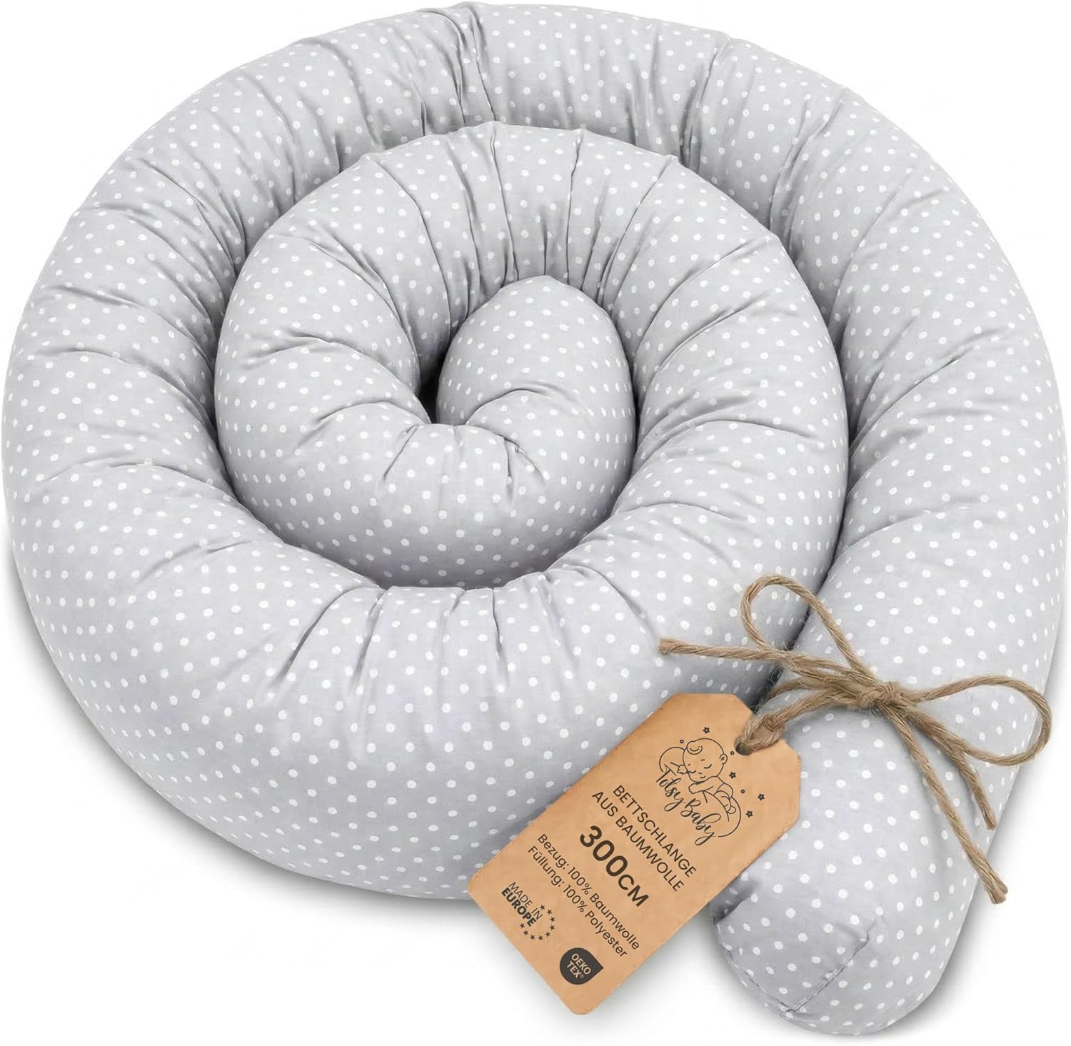 Thumbnail 6 de Totsy Baby Seitenschläferkissen/Bettrolle (150 cm) aus Baumwolle Waffel, Oeko-Tex Beige mit Sternen