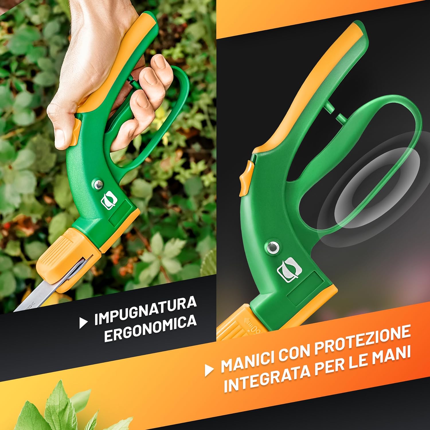 Thumbnail 2 de GRÜNTEK Cesoie da prato 38 cm – Forbici rotanti 360° con lame SK5 e impugnatura ergonomica