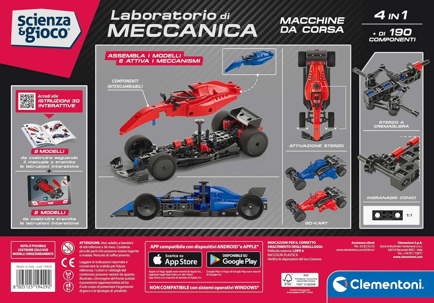 Detalle de Clementoni Scienza e Gioco 19429 meccanica 2 in 1